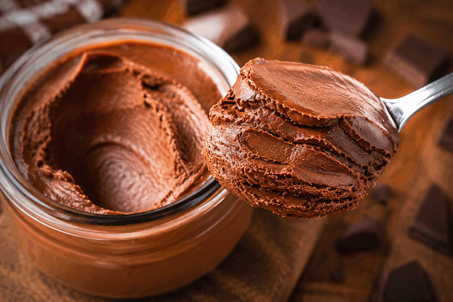 Mousse au chocolat express : 1 ingrédient, 5 minutes et vos invités vont craquer 😍 Description Cette mousse au chocolat express est une préparation rapide et étonnamment légère, réalisée avec un seul ingrédient principal : le chocolat. En seulement cinq minutes, vous obtenez une texture onctueuse et aérienne qui ravira vos convives à coup sûr. Parfaite pour une fin de repas improvisée ou un dessert gourmand sans complication. Informations Temps de préparation : 5 minutes Temps de cuisson : 0 minute Nombre de portions : 4 personnes Difficulté : Facile Ingrédients Pour la mousse 200 g de chocolat noir de qualité (minimum 70 % de cacao) Préparation Faites fondre doucement le chocolat au bain-marie ou au micro-ondes par tranches de 30 secondes en remuant entre chaque fois pour éviter de brûler. Laissez tiédir le chocolat fondu pendant 1 à 2 minutes, il doit être encore liquide mais pas trop chaud. Montez la mousse en fouettant vigoureusement le chocolat à l’aide d’un fouet électrique ou manuel, jusqu’à ce qu’il épaississe et devienne mousseux, cela devrait prendre environ 3 minutes. Répartissez la mousse dans des verrines ou des ramequins. Placez au réfrigérateur pendant au moins 1 heure pour raffermir la texture. Astuces Utilisez un chocolat de qualité pour garantir une mousse savoureuse et fondante. Veillez à ce que le chocolat fondu ne soit pas trop chaud pour éviter qu’il ne devienne granuleux en fouettant. Pour encore plus de légèreté, vous pouvez ajouter une pincée de fleur de sel avant de fouetter. Servez la mousse bien froide pour profiter de sa texture aérienne et onctueuse. Service Servez la mousse au chocolat express dans de petites verrines accompagnées éventuellement de quelques fruits rouges frais, d’une feuille de menthe ou d’un peu de chantilly pour encore plus de gourmandise. Idéale pour un dessert rapide en toute occasion, elle séduira vos invités grâce à sa simplicité et son goût intense.