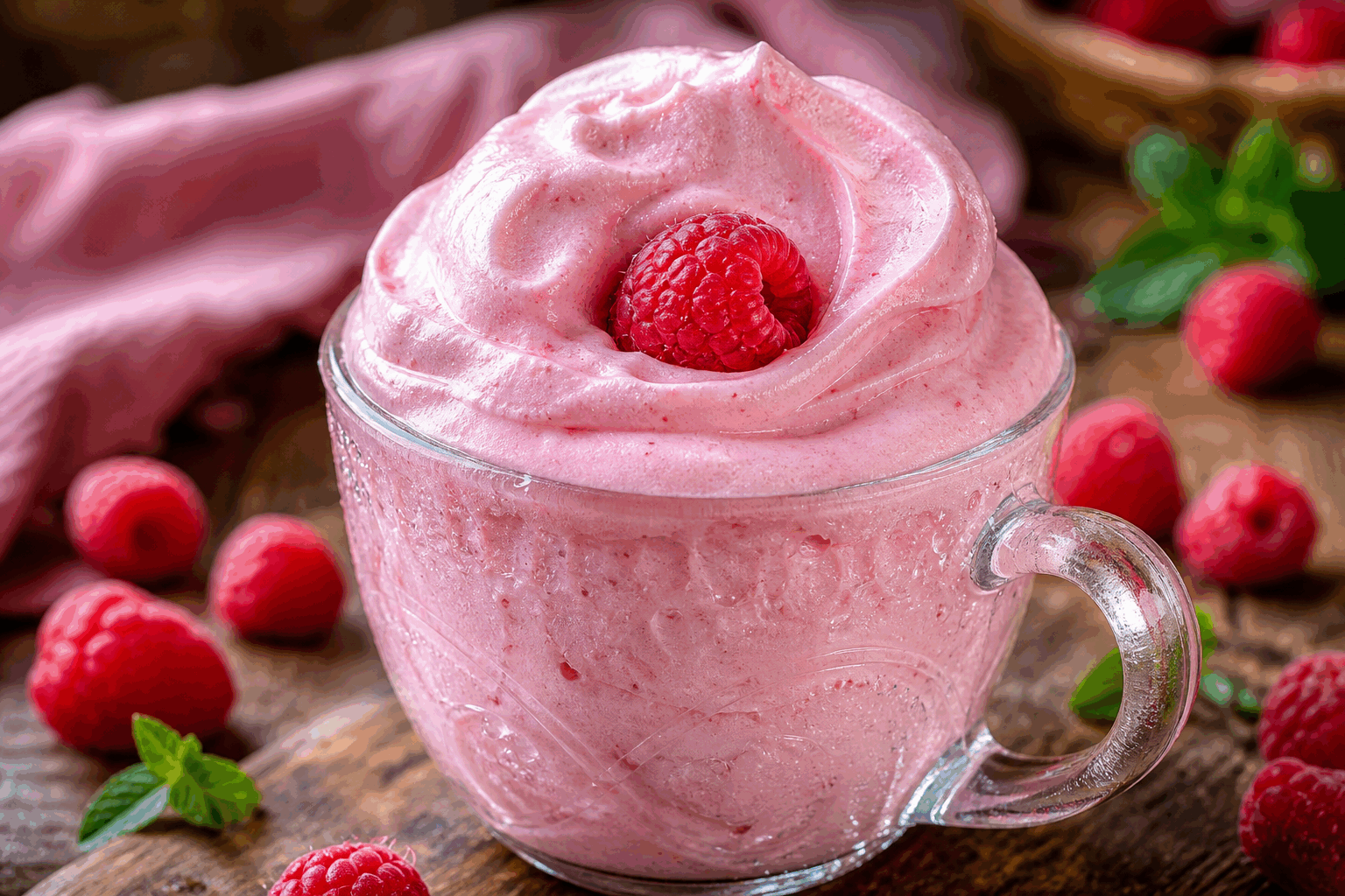 Mousse de framboise express : seulement 2 ingrédients, sans sucre ni crème 😍