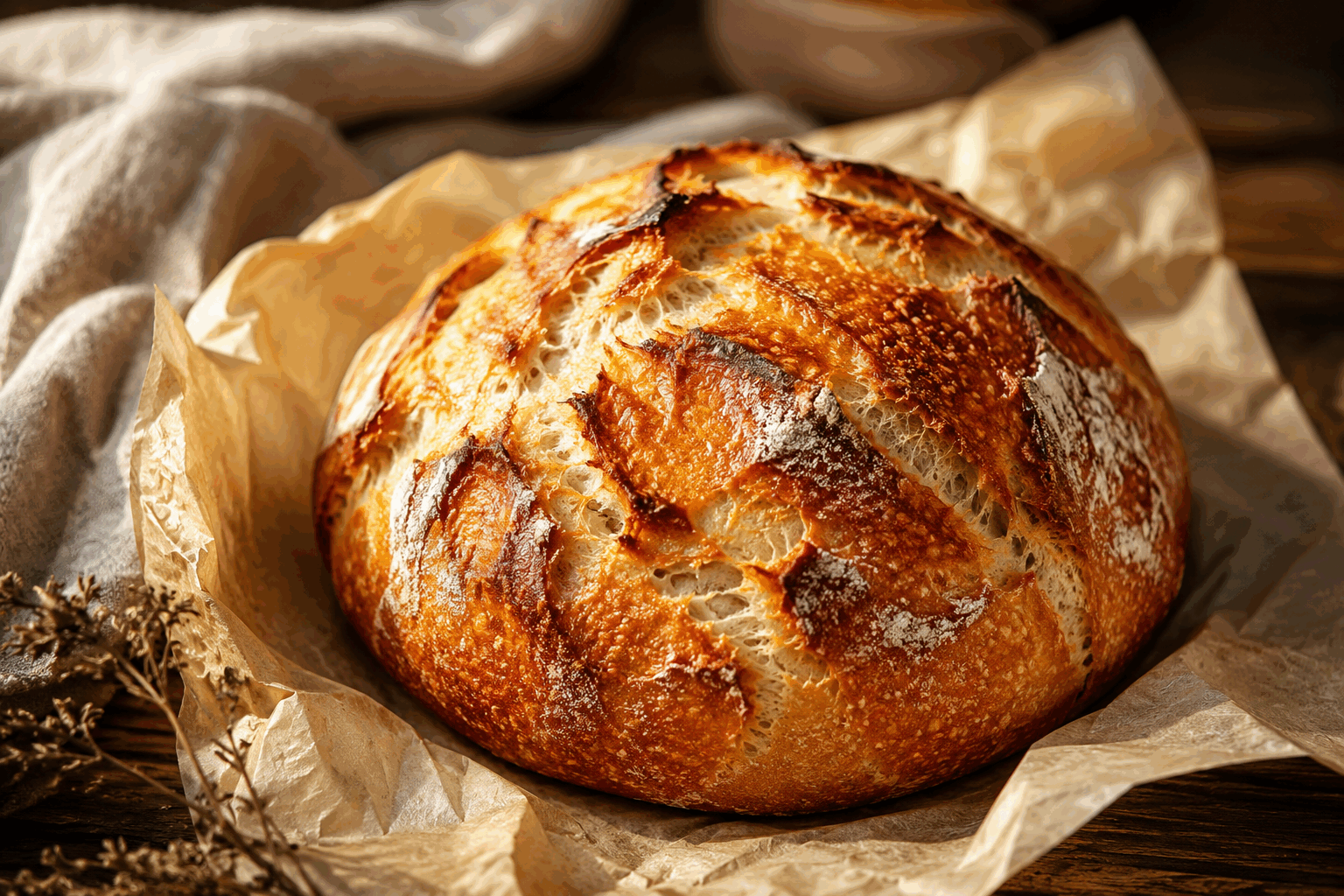 Pain au levain minute : seulement 2 ingrédients, croustillant et moelleux à souhait ✨🔥 Description Ce pain au levain minute est une version express du traditionnel pain au levain, élaboré avec seulement deux ingrédients essentiels. Il combine un extérieur délicieusement croustillant avec une mie moelleuse et aérée, idéal pour les envies de pain frais sans passer des heures en cuisine. Parfait pour les débutants ou les amateurs de pain maison pressés, ce pain simple et rapide ravira vos petits-déjeuners comme vos apéritifs. Informations Temps de préparation : 10 minutes Temps de cuisson : 35 minutes Nombre de portions : 4 pièces (petits pains) Difficulté : Facile Ingrédients Pour la pâte 250 g de farine T65 180 g de levain actif (à température ambiante) 5 g de sel fin 160 ml d’eau tiède Préparation Mélange la farine et le sel dans un grand bol. Ajoute le levain actif et l’eau tiède, puis mélange à la main ou avec une spatule jusqu’à obtenir une pâte homogène et légèrement collante. Pétris la pâte directement dans le bol pendant 3 à 4 minutes, sans ajout de farine. Couvre le bol avec un torchon propre et laisse reposer à température ambiante pendant 30 minutes pour que la fermentation commence rapidement. Divise la pâte en 4 portions égales, forme des boules lisses sans trop les travailler. Dispose-les sur une plaque recouverte de papier cuisson, puis couvre avec un torchon humide pendant 15 minutes. Préchauffe le four à 240°C avec un plat résistant rempli d’eau dans le bas du four pour créer de la vapeur. Fais quelques incisions sur le dessus des pâtons avec un couteau bien aiguisé. Enfourne pour 15 minutes à 240°C, puis baisse la température à 210°C et continue la cuisson 15 à 20 minutes jusqu’à ce que les pains soient bien dorés et sonnent creux en tapotant le dessous. Laisse refroidir sur une grille avant de déguster pour préserver le croustillant. Astuces Utilise un levain actif et bien rafraîchi pour garantir une bonne fermentation rapide. Ne rajoute pas trop de farine lors du pétrissage pour garder une mie moelleuse. La vapeur dans le four est indispensable pour obtenir une croûte croustillante, ne saute pas cette étape. Tu peux conserver ces petits pains dans un sac en tissu pour préserver le croustillant, ou les congeler après refroidissement. Service Ce pain au levain minute est délicieux simplement avec un peu de beurre et de confiture au petit-déjeuner, ou accompagné de fromages et charcuteries lors d’un apéritif convivial. Il peut aussi accompagner parfaitement une soupe ou une salade pour un repas simple et gourmand.