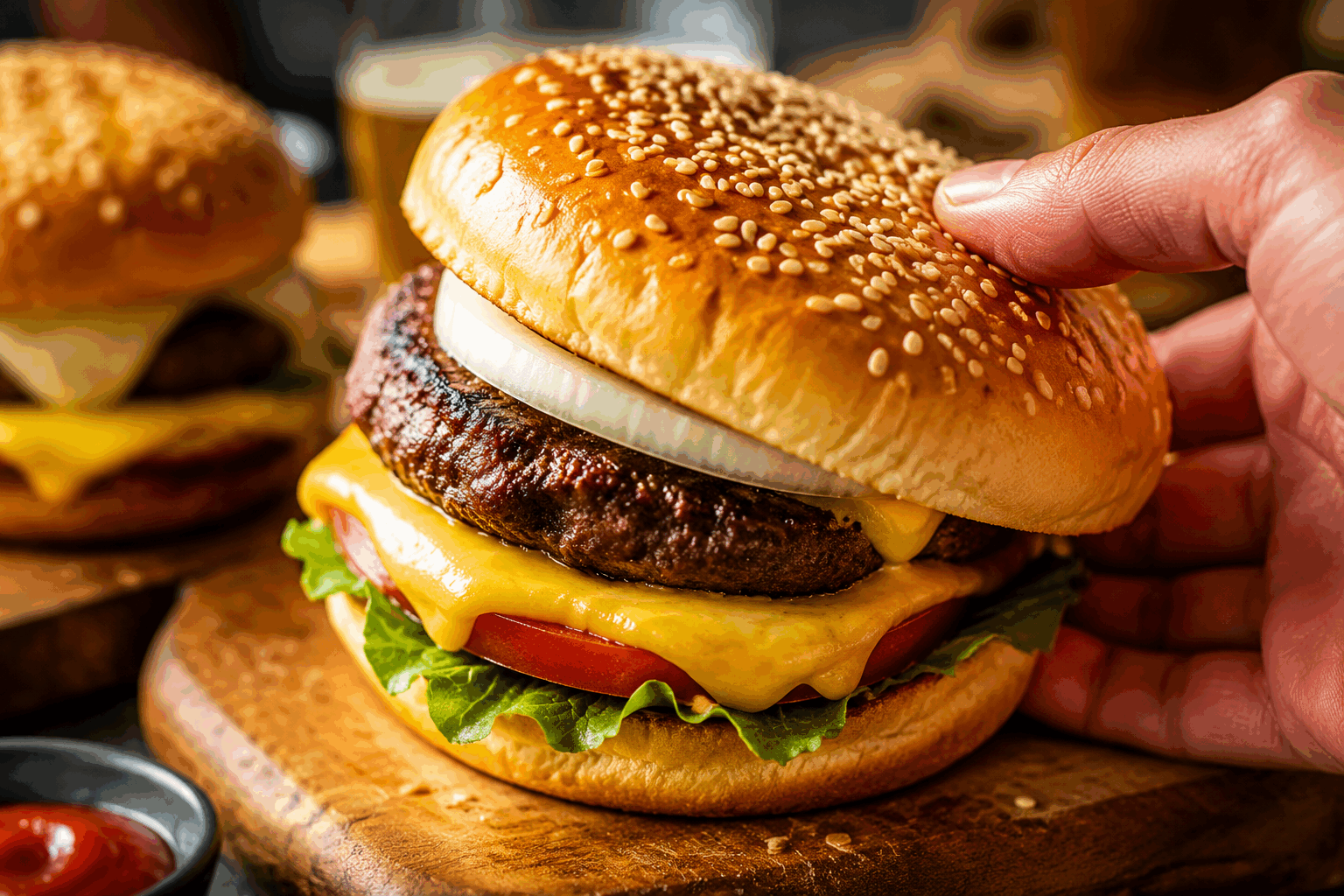 Pain burger sans farine ni gluten, prêt en 3 ingrédients et délicieux à souhait 🍔✨ Description Ce pain burger sans farine traditionnelle ni gluten est une solution rapide, saine et savoureuse pour tous les amateurs de burgers. Composé de seulement trois ingrédients, il offre une texture moelleuse et légère, idéale pour soutenir vos garnitures préférées sans alourdir le repas. Parfait pour les personnes intolérantes au gluten ou celles qui cherchent une alternative simple aux pains classiques. Informations Temps de préparation : 5 minutes Temps de cuisson : 15 minutes Nombre de portions : 4 pains burger Difficulté : Facile Ingrédients Pour les pains burger 150 g de farine de noix de coco 4 œufs 1 cuillère à café de levure chimique sans gluten 1 pincée de sel Préparation Préchauffe le four à 180°C (chaleur statique). Sépare les blancs des jaunes d'œufs. Monte les blancs en neige ferme avec une pincée de sel. Dans un autre bol, mélange les jaunes d'œufs, la farine de noix de coco et la levure chimique jusqu'à obtenir une pâte homogène. Incorpore délicatement les blancs montés en neige à la préparation à l’aide d’une spatule pour ne pas les casser. Forme 4 boules de pâte sur une plaque recouverte de papier cuisson, aplatis-les légèrement pour leur donner une forme de pains burger. Enfourne pour 12 à 15 minutes, jusqu’à ce que les pains soient dorés et bien gonflés. Laisse refroidir avant de les couper en deux pour garnir. Astuces Veille à bien monter les blancs en neige pour qu’ils apportent du volume aux pains. Utilise une farine de noix de coco fine pour éviter une texture granuleuse. Tu peux remplacer la farine de noix de coco par de la farine d’amande pour varier les saveurs. Conserve les pains dans une boîte hermétique à température ambiante pour garder leur moelleux. Service Servez ces pains burgers sans gluten garnis de votre viande ou substitut favori, accompagné de légumes frais, sauces maison et frites ou salade croquante. Ils sont parfaits pour un déjeuner convivial ou un dîner léger entre amis ou en famille.