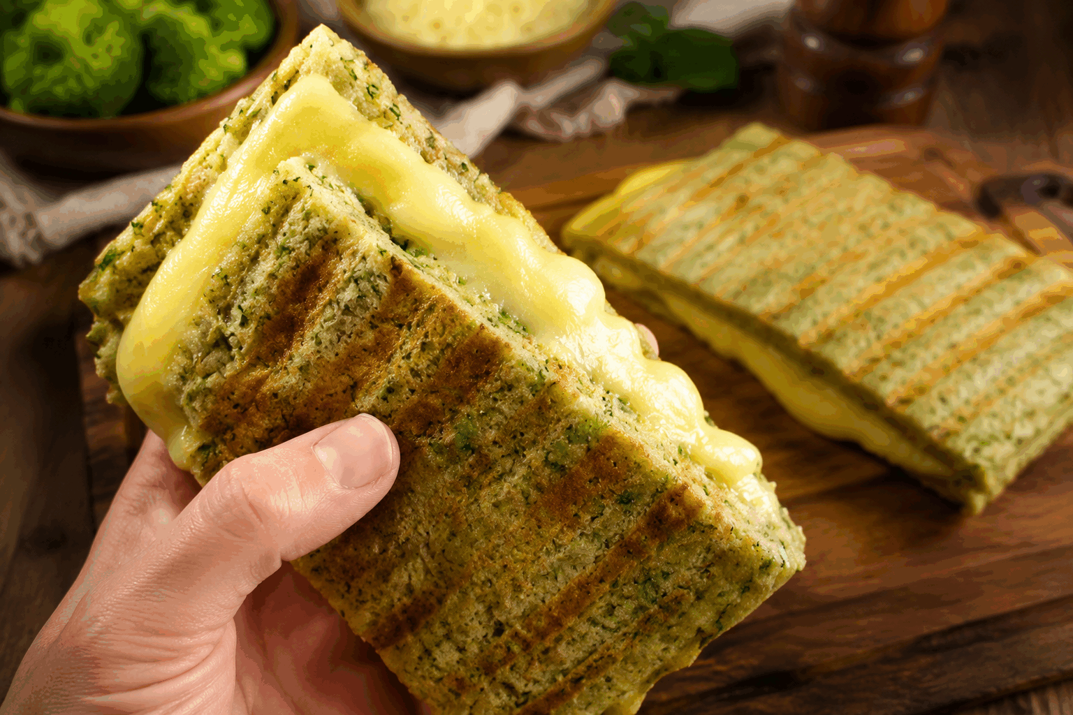 Pain de brocoli sans gluten ni farine, prêt en 5 minutes, fondant et délicieux 🔥
