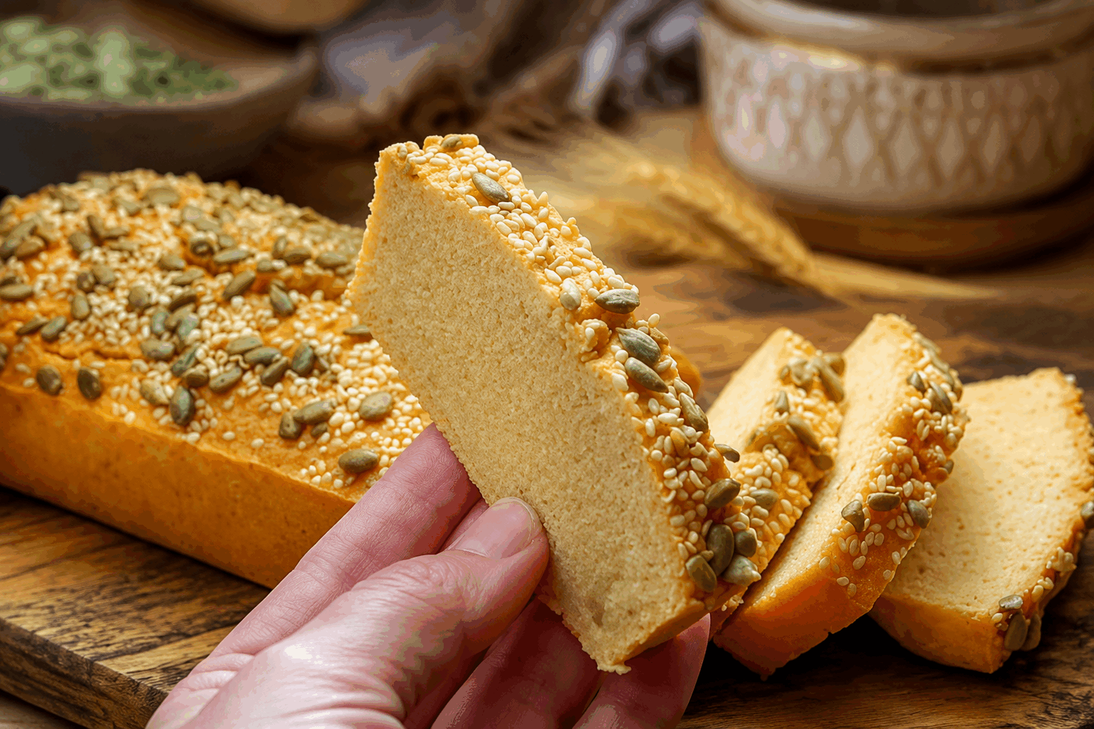 Pain moelleux vegan sans farine ni levure, prêt en 10 minutes seulement 😍 Description Ce pain moelleux vegan est une alternative rapide et saine aux pains traditionnels, sans farine ni levure. Léger et tendre, il convient parfaitement aux intolérants au gluten et aux amateurs de recettes simples et express. Idéal pour un déjeuner improvisé ou un encas gourmand. Informations Temps de préparation : 5 minutes Temps de cuisson : 5 minutes Nombre de portions : 2 petits pains Difficulté : Facile Ingrédients Pour la pâte 100 g de poudre d’amande 50 g de fécule de maïs (maïzena) 1 cuillère à café de bicarbonate de soude 1 cuillère à café de vinaigre de cidre 120 ml de lait végétal (amande, soja, avoine…) 2 cuillères à soupe d’huile d’olive 1/2 cuillère à café de sel Préparation Préchauffe ton four à 180°C (chaleur statique de préférence). Dans un saladier, mélange la poudre d’amande, la fécule de maïs, le bicarbonate et le sel. Ajoute ensuite le lait végétal, le vinaigre de cidre et l’huile d’olive. Mélange bien jusqu’à obtenir une pâte homogène, légèrement épaisse mais malléable. Divise la pâte en deux portions égales et forme deux petits pains ronds ou ovales sur une plaque recouverte de papier cuisson. Enfourne pour 5 minutes, puis baisse la température à 160°C et poursuis la cuisson 4 à 5 minutes jusqu’à ce que les pains soient légèrement dorés et moelleux au toucher. Laisse tiédir les pains sur une grille avant de les déguster. Astuces Pour un goût plus intense, tu peux ajouter des herbes fraîches ou des épices comme du romarin, du thym ou du paprika. Si tu n’as pas de fécule de maïs, remplace-la par de la farine de riz ou de la poudre de tapioca. Ce pain se conserve 24 heures dans un sac hermétique, mais il est meilleur consommé frais ou légèrement toasté. Pour une texture encore plus moelleuse, ajoute une cuillère à soupe de compote de pommes non sucrée dans la pâte. Service Serre ce pain moelleux vegan accompagné de tartinades végétales, comme du houmous ou du guacamole, ou pour accompagner une soupe ou une salade. Parfait pour un repas rapide, sain et gourmand, ou en version sucrée avec un peu de confiture ou de purée de fruits.