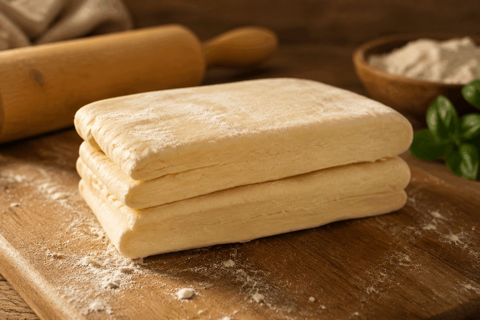 Pâte feuilletée express en 5 minutes, ultra croustillante et à faire chez soi ✨ Description Cette pâte feuilletée express vous permet de réaliser en seulement 5 minutes une pâte incroyablement croustillante et légère. Sans besoin de temps de repos ni de tourage traditionnel, elle est idéale pour les improvisations gourmandes et les tartes minute. Parfaite pour des préparations salées ou sucrées, elle ravira les amateurs de pâtisserie maison rapide et savoureuse. Informations Temps de préparation : 5 minutes Temps de cuisson : 20 à 25 minutes Nombre de portions : 6 personnes (pour une tarte de 24 cm) Difficulté : Facile Ingrédients Pour la pâte feuilletée express 200 g de farine de blé 200 g de beurre froid, coupé en petits cubes 100 ml d'eau très froide 1 pincée de sel Préparation Dans un grand saladier, mélange la farine et le sel. Ajoute les cubes de beurre froid puis utilise tes doigts ou un coupe-pâte pour incorporer rapidement le beurre à la farine, jusqu’à obtenir une texture sableuse avec quelques morceaux de beurre visibles. Verse l’eau très froide en une seule fois et mélange rapidement à la fourchette ou à la spatule pour former une boule de pâte sans trop travailler la pâte. Place la boule de pâte sur un plan de travail légèrement fariné, aplatis-la doucement en un rectangle et replie-la en trois comme pour un tour classique. Répète cette opération une deuxième fois (aplatis, replie), sans trop chauffer la pâte. Étale immédiatement la pâte à l'épaisseur souhaitée (environ 3-4 mm) pour votre recette, puis utilise-la selon votre besoin (tarte, chaussons, palmiers, etc.). Fais cuire dans un four préchauffé à 180°C pendant 20 à 25 minutes selon la recette utilisée, jusqu’à obtenir une pâte bien dorée et croustillante. Astuces Travaille la pâte très rapidement pour éviter que le beurre ne fonde et perde son effet feuilleté. Utilise une farine T45 pour un feuilletage plus léger et aéré. Si la pâte devient trop molle, place-la au réfrigérateur 10 minutes avant de l’étaler. Pour une pâte sucrée, ajoute 10 g de sucre glace à la farine avant d’incorporer le beurre. Service Utilise cette pâte feuilletée express pour réaliser tartes salées, tourtes, galettes des rois ou viennoiseries. Elle s’accorde parfaitement avec des garnitures à base de légumes, fromages ou fruits. Servez-la chaude, en accompagnement d’une salade verte pour un repas léger, ou en dessert avec une compote maison ou une crème pâtissière.