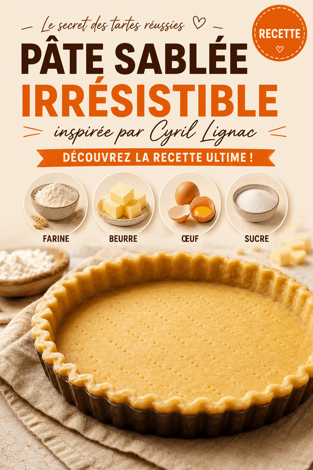 Pâte sablée irrésistible inspirée par Cyril Lignac – Découvrez la recette ultime !