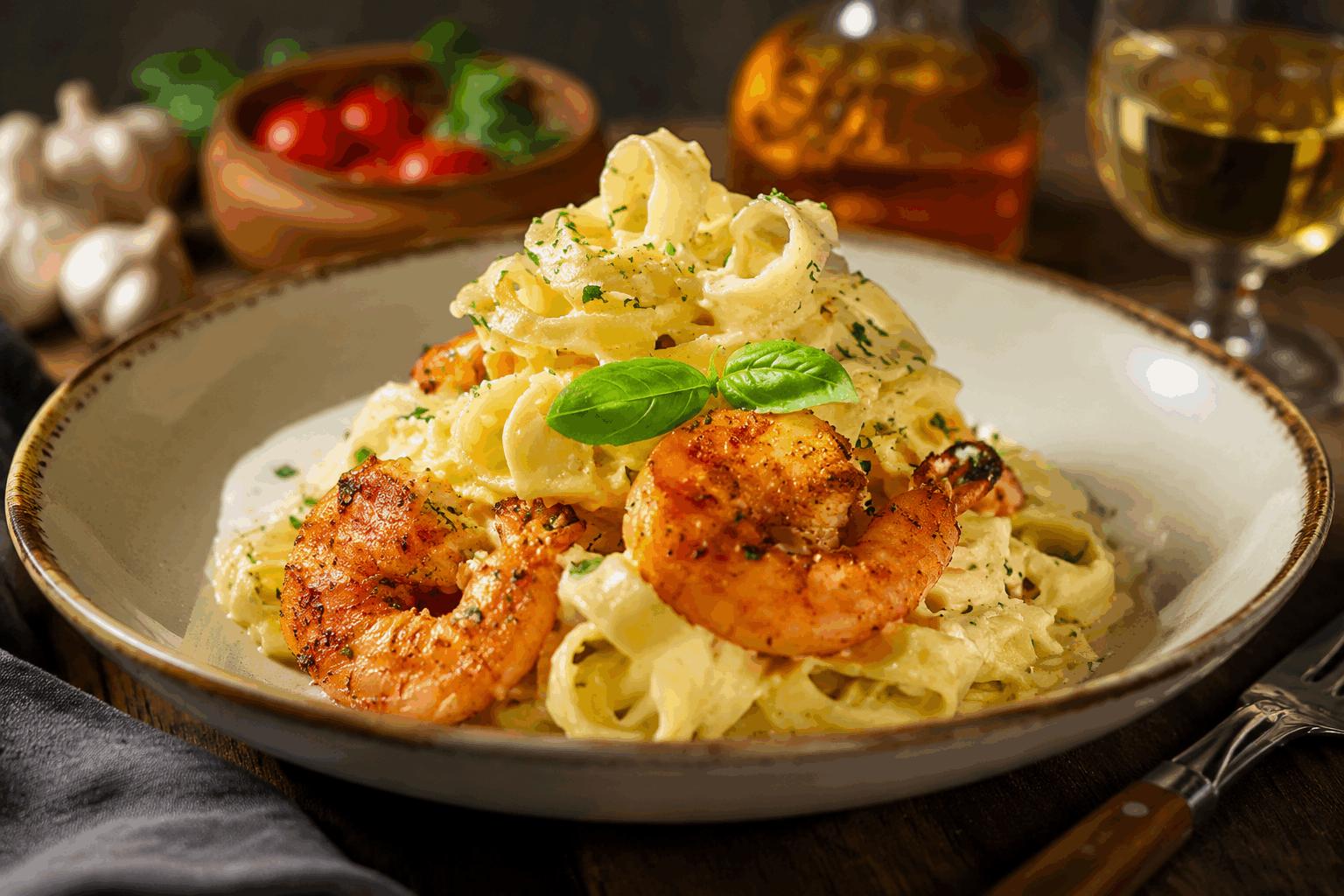 Pâtes aux crevettes citronnées en 20 min, la recette qui change tout ! 🍋👌 Description Un plat de pâtes savoureux et frais, où la douceur des crevettes se marie parfaitement à la fraîcheur acidulée du citron. Rapidement prêt en seulement 20 minutes, ce plat léger et parfumé est idéal pour un déjeuner ou un dîner express mais raffiné. Parfait pour apporter une touche d’originalité à vos repas de tous les jours. Informations Temps de préparation : 10 minutes Temps de cuisson : 10 minutes Nombre de portions : 4 personnes Difficulté : Facile Ingrédients Pour les pâtes 320 g de pâtes (linguine, spaghetti ou tagliatelles) 1 litre d’eau 10 g de sel Pour la garniture aux crevettes citronnées 300 g de crevettes décortiquées et déveinées 2 cuillères à soupe d’huile d’olive 2 gousses d’ail émincées Le jus d’un citron jaune Le zeste fin d’un citron jaune 3 cuillères à soupe de crème fraîche légère (optionnel) Quelques brins de persil plat frais ciselé Sel et poivre noir du moulin Préparation Fais chauffer l’eau salée dans une grande casserole. Dès ébullition, plonge les pâtes et cuis-les selon le temps indiqué sur le paquet (environ 8 à 10 minutes) jusqu’à ce qu’elles soient al dente. Pendant ce temps, chauffe 2 cuillères à soupe d’huile d’olive dans une grande poêle à feu moyen. Ajoute l’ail émincé et fais-le revenir une minute sans le brûler pour parfumer l’huile. Ajoute les crevettes dans la poêle, assaisonne-les avec un peu de sel et de poivre, puis fais-les sauter 3 à 4 minutes jusqu’à ce qu’elles deviennent roses et légèrement dorées. Déglace la poêle avec le jus de citron, puis ajoute le zeste de citron et, si tu souhaites un plat plus onctueux, incorpore la crème fraîche. Mélange bien et laisse la sauce réduire 1 à 2 minutes. Égoutte les pâtes en réservant une louche d’eau de cuisson. Ajoute les pâtes dans la poêle avec les crevettes et mélange délicatement. Si la sauce est trop épaisse, ajoute un peu d’eau de cuisson pour lier le tout. Rectifie l’assaisonnement en sel et poivre et ajoute le persil ciselé juste avant de servir. Astuces Pour des crevettes encore plus savoureuses, marine-les 10 minutes dans un peu de jus de citron et d’ail avant cuisson. Utilise des pâtes fraîches pour une texture plus délicate et un temps de cuisson réduit. Ne jette pas l’eau de cuisson des pâtes, elle contient de l’amidon qui aide à lier la sauce. Si tu n’aimes pas la crème, remplace-la par un filet d’huile d’olive supplémentaire pour plus de légèreté. Service Servez ces pâtes aux crevettes citronnées bien chaudes, accompagnées d’une salade verte croquante ou de légumes grillés. Ce plat coloré et parfumé convient parfaitement pour un dîner convivial entre amis ou un repas en semaine rapide et plein de fraîcheur.