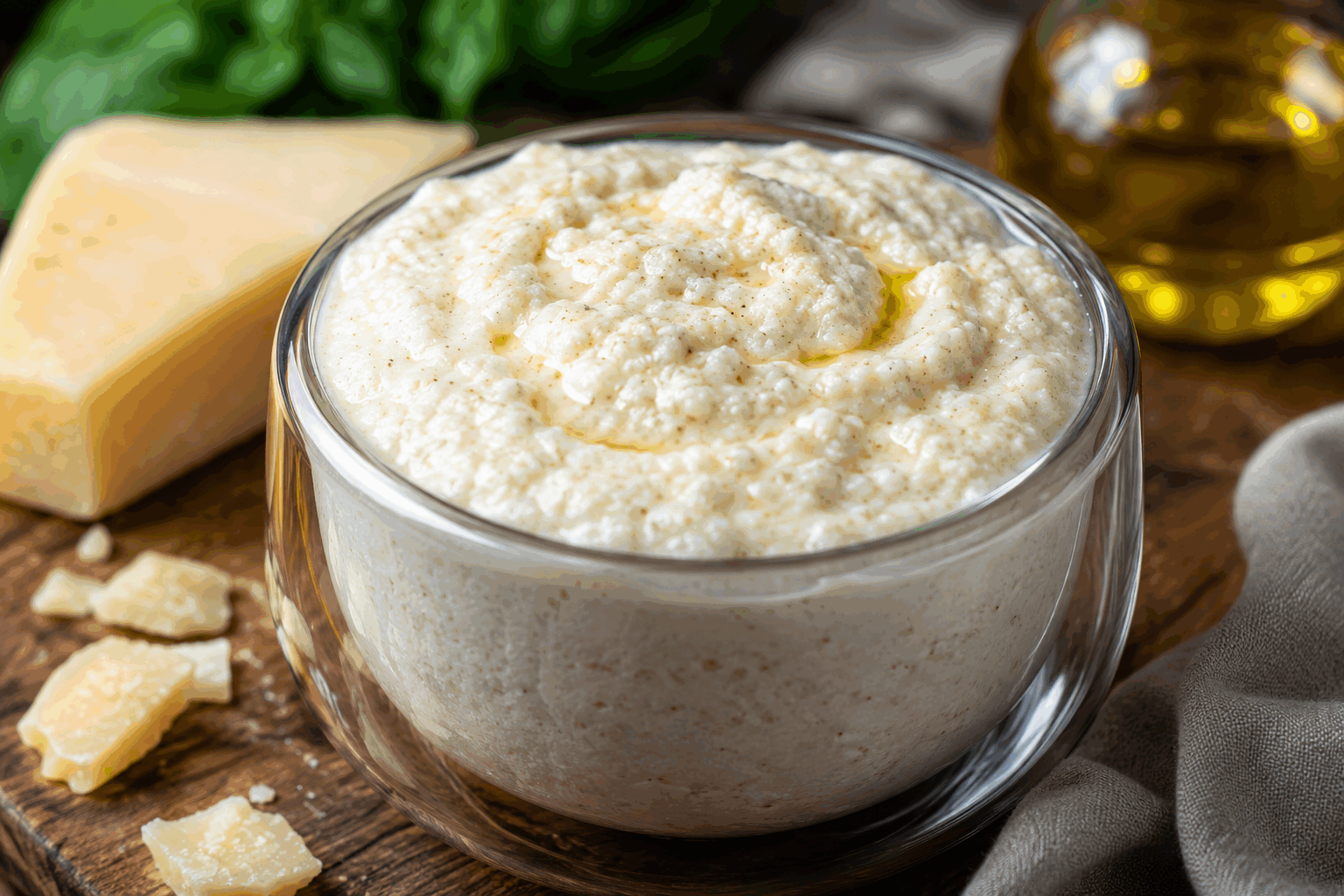 Pesto blanc express en 5 minutes, léger et riche en protéines pour vos plats favoris ✨ Description Ce pesto blanc est une variante légère et rapide du pesto traditionnel, alliant fraîcheur et richesse en protéines grâce à ses ingrédients soigneusement sélectionnés. Sa texture onctueuse et sa saveur délicate en font une sauce parfaite pour accompagner pâtes, salades, légumes ou viandes blanches. Simple à préparer en 5 minutes, il apporte une touche gourmande et saine à vos repas quotidiens. Informations Temps de préparation : 5 minutes Temps de cuisson : 0 minute Nombre de portions : 4 personnes Difficulté : Facile Ingrédients Pour le pesto blanc 50 g de parmesan râpé 60 g de ricotta 30 g de pignons de pin grillés 1 gousse d'ail 10 g de levure nutritionnelle (optionnelle, pour l’apport en protéines et goût umami) 150 ml d'huile d'olive extra vierge 30 g d'amandes effilées ou entières (pour relever la teneur en protéines) Sel fin, selon le goût Poivre noir fraîchement moulu, selon le goût Quelques feuilles de basilic frais (en option pour la fraîcheur) Préparation Dans un mixeur ou un blender, ajoutez la ricotta, le parmesan râpé, la gousse d’ail pelée, les pignons de pin et les amandes. Mixez à faible vitesse pour commencer, puis augmentez progressivement en vitesse tout en versant l'huile d'olive en filet jusqu'à obtenir une consistance crémeuse et homogène. Incorporez la levure nutritionnelle si vous souhaitez renforcer la saveur et les protéines, puis mixez brièvement pour l’intégrer. Salez et poivrez selon votre goût. Ajoutez quelques feuilles de basilic frais pour un arôme léger et frais, puis donnez un dernier coup de mixeur. Goûtez et rectifiez l'assaisonnement si nécessaire. Si le pesto est trop épais, ajoutez un tout petit peu d'eau ou d'huile d'olive et mixez pour ajuster la texture. Astuces Pour plus de légèreté, remplacez la ricotta par du fromage blanc à 0% de matière grasse, en ajustant le liquide. Pour préserver toute la saveur de l’ail, blanchissez-le une minute dans de l’eau bouillante avant de le mixer pour éviter un goût trop fort. Vous pouvez conserver ce pesto au réfrigérateur dans un bocal hermétique jusqu’à 3 jours en le recouvrant légèrement d’huile d’olive pour éviter l’oxydation. Variez les fruits à coque : noix, noix de cajou ou noisettes peuvent s’adapter pour enrichir la texture et la teneur en protéines. Service Servez ce pesto blanc express sur des pâtes al dente, en nappage sur des légumes grillés, ou en sauce froide pour accompagner un filet de poulet ou des œufs pochés. Il est idéal pour un déjeuner rapide, un dîner léger ou pour apporter une touche gourmande et saine à un buffet entre amis.