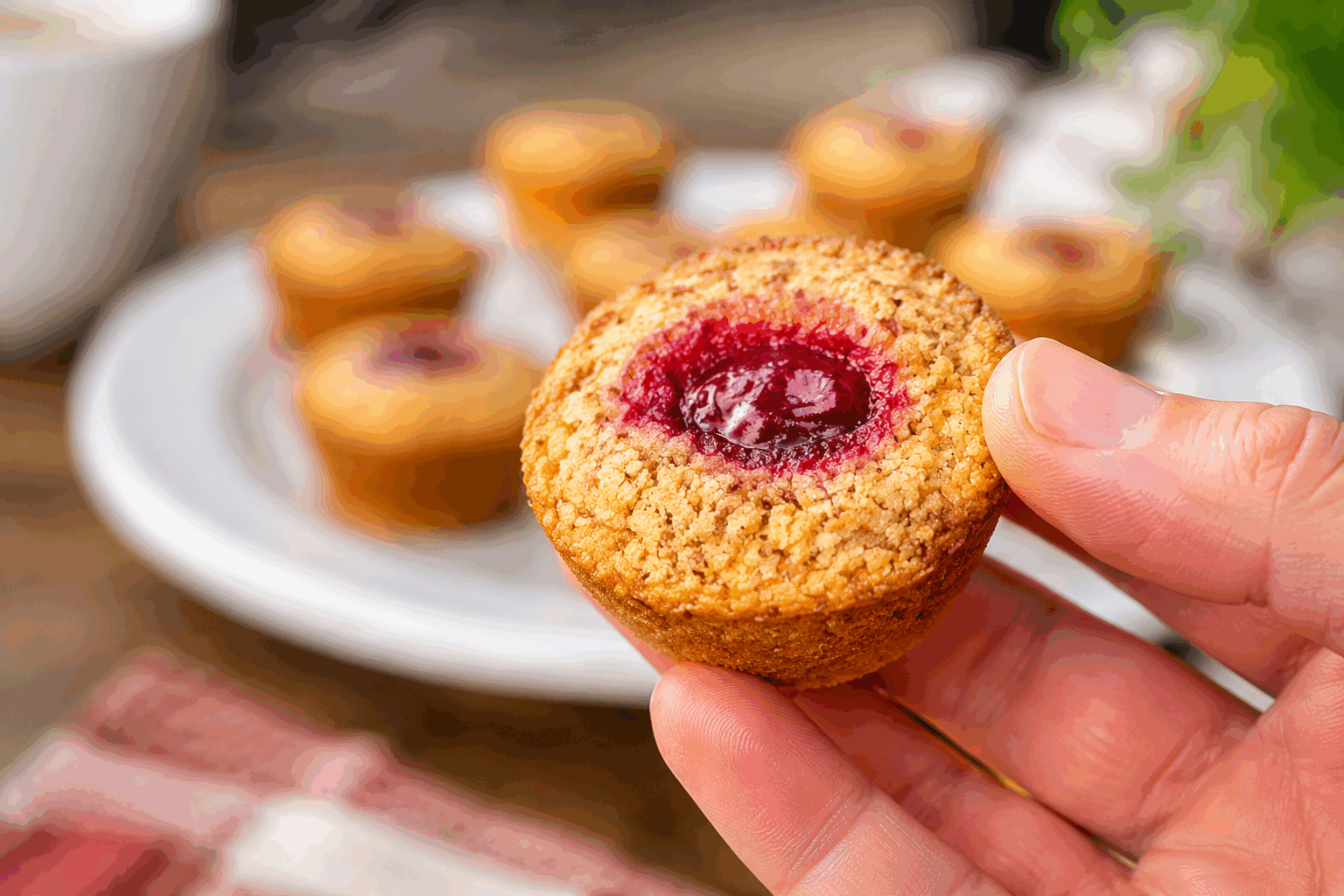 Petites gourmandises aux cerises moelleuses et sans farine, prêtes en 10 minutes 🍒👌 Description Ces petites gourmandises moelleuses aux cerises sont parfaites pour une pause sucrée rapide et délicieuse. Sans farine, elles conviennent aussi aux personnes recherchant une recette légère et simple à réaliser. Idéales à déguster au goûter ou en dessert improvisé, elles raviront les amateurs de fruits rouges. Informations Temps de préparation : 5 minutes Temps de cuisson : 5 minutes Nombre de portions : 6 pièces Difficulté : Facile Ingrédients Pour les gourmandises 150 g de cerises dénoyautées (fraîches ou surgelées) 3 œufs 100 g de sucre en poudre 80 g de poudre d’amandes 1 cuillère à café d’extrait de vanille 1 pincée de sel 10 g de beurre (pour le moule) Préparation Préchauffe le four à 180°C (chaleur statique). Dans un saladier, bats les œufs avec le sucre jusqu’à obtenir un mélange mousseux et clair. Incorpore la poudre d’amandes, l’extrait de vanille et la pincée de sel. Mélange délicatement. Ajoute les cerises dénoyautées en les répartissant bien dans la pâte. Beurre légèrement un moule à muffins ou des petits ramequins individuels. Verse la préparation dans les moules, remplissant chaque cavité aux trois quarts. Enfourne pour 5 à 7 minutes, jusqu’à ce que les gourmandises soient légèrement dorées et encore moelleuses au toucher. Laisse tiédir quelques minutes avant de démouler et déguster. Astuces Si tu utilises des cerises surgelées, fais-les bien égoutter pour ne pas trop humidifier la pâte. La poudre d’amandes peut être remplacée par de la poudre de noisettes pour varier les saveurs. Pour un goût encore plus gourmand, ajoute un peu de zeste de citron ou d’orange à la pâte. Conserve les gourmandises dans une boîte hermétique à température ambiante pendant 1 à 2 jours. Service Servez ces petites gourmandises tièdes ou à température ambiante, accompagnées d’un thé, d’un café ou d’un verre de lait. Leur texture moelleuse et leur goût fruité en font un dessert ou un goûter parfait pour toute la famille, à partager en toutes occasions. Vous pouvez aussi les proposer avec une boule de glace vanille pour plus de gourmandise.
