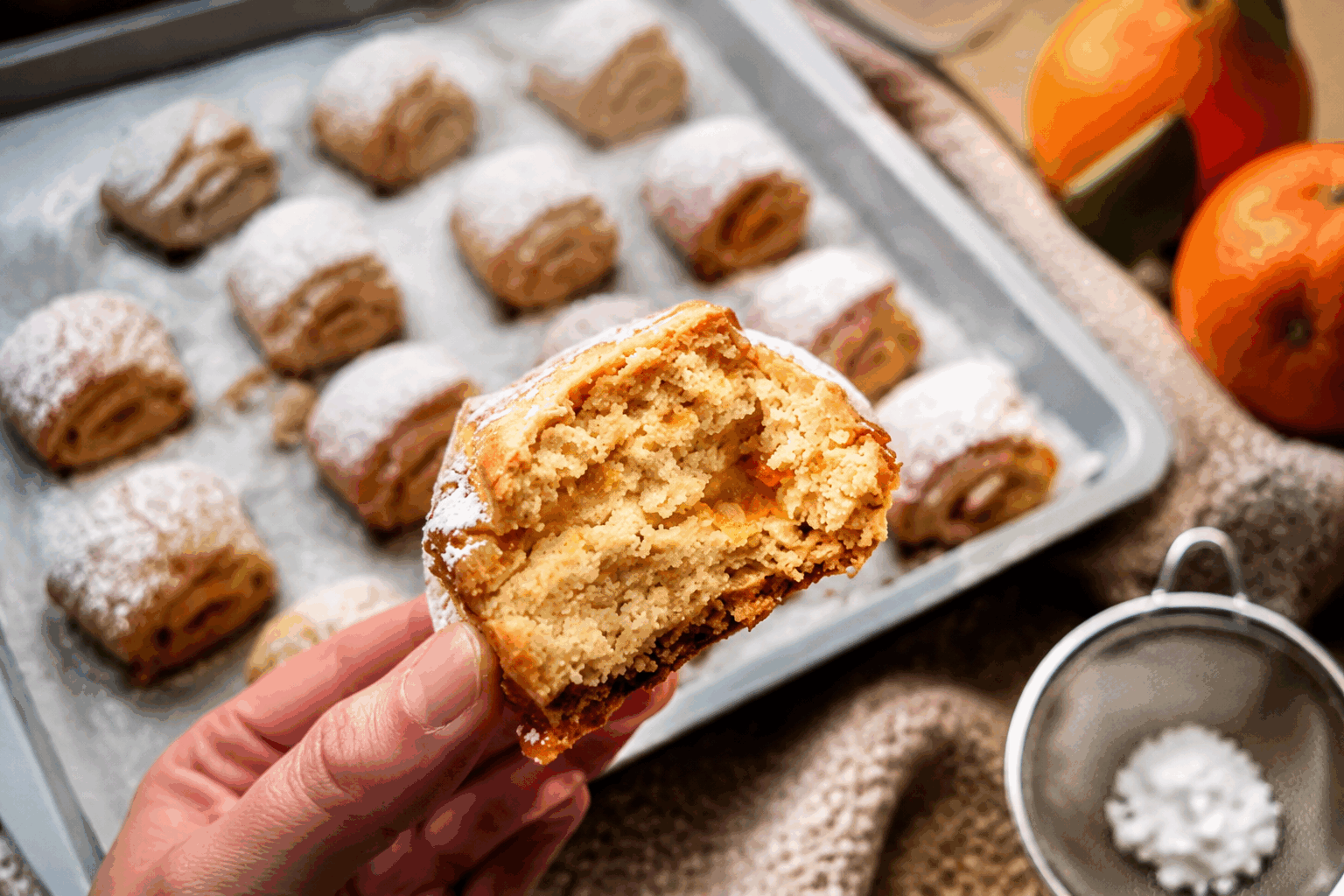 Petits sablés à la mandarine, la recette facile qui fond en bouche en 5 minutes ✨ Description Ces petits sablés à la mandarine sont de délicieux biscuits fondants, légèrement parfumés aux agrumes. Leur texture tendre et leur douceur subtile en font une gourmandise idéale pour accompagner une tasse de thé ou un café. Parfaits pour une pause sucrée rapide ou pour offrir lors d’une petite réunion conviviale. Informations Temps de préparation : 5 minutes Temps de cuisson : 12 minutes Nombre de portions : 20 pièces Difficulté : Facile Ingrédients Pour la pâte à sablés 125 g de farine de blé 75 g de beurre doux, froid et coupé en morceaux 50 g de sucre glace 25 g de poudre d’amandes 1 petit œuf Le zeste fin d’une mandarine bio 1 pincée de sel Préparation Préchauffe le four à 170°C (chaleur statique). Dans un saladier, mélange la farine, le sucre glace, la poudre d’amandes, le sel et le zeste de mandarine. Ajoute le beurre froid en morceaux et sable la pâte du bout des doigts jusqu’à obtenir une texture grumeleuse. Incorpore l’œuf et mélange rapidement pour former une boule de pâte homogène sans trop travailler la pâte. Étale la pâte sur 3 à 4 mm d’épaisseur entre deux feuilles de papier sulfurisé. Découpe des formes rondes ou à l’aide d’emporte-pièces selon ton envie. Dispose les sablés sur une plaque recouverte de papier cuisson en les espaçant légèrement. Enfourne pour 12 minutes environ, jusqu’à ce que les bords soient légèrement dorés. Laisse refroidir sur une grille avant de déguster pour qu’ils deviennent bien fondants. Astuces Utilise du beurre bien froid pour obtenir des sablés délicieusement friables. Ne travaille pas trop la pâte après l’ajout de l’œuf pour éviter qu’elle ne devienne élastique. Remplace le zeste de mandarine par celui d’orange ou de citron pour varier les parfums. Conserve les sablés dans une boîte hermétique pour qu’ils gardent toute leur fraîcheur. Service Sers ces petits sablés à la mandarine avec une boisson chaude comme un thé vert jasmin ou un café espresso pour savourer pleinement leur délicate saveur. Ils sont parfaits en dessert léger ou à l’heure du goûter, accompagnés d’un fruit frais ou d’un sorbet au citron pour un contraste rafraîchissant.