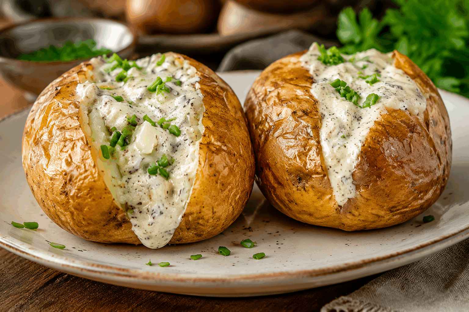 Pommes de terre rôties croustillantes à la sauce champignons ail et fromage fondant 😍 Description Découvrez ce plat réconfortant où des pommes de terre rôties bien croustillantes rencontrent une sauce onctueuse aux champignons, relevée d’ail et agrémentée d’un fromage fondant. Ce mariage de textures et de saveurs en fait un accompagnement idéal ou un plat principal végétarien savoureux, parfait pour les repas d’automne ou d’hiver. Informations Temps de préparation : 15 minutes Temps de cuisson : 45 minutes Nombre de portions : 4 personnes Difficulté : Moyenne Ingrédients Pour les pommes de terre rôties 800 g de pommes de terre Charlotte ou Amandine 3 cuillères à soupe d’huile d’olive 1 cuillère à café de paprika doux 1 cuillère à café de thym frais ou séché Sel et poivre noir du moulin Pour la sauce champignons ail et fromage fondant 300 g de champignons de Paris frais 2 gousses d’ail 20 g de beurre 15 cl de crème fraîche épaisse 100 g de fromage à fondre (emmental, comté ou mozzarella) 1 cuillère à soupe d’huile d’olive Sel et poivre noir du moulin Persil frais ciselé (facultatif pour la décoration) Préparation Préchauffe le four à 200°C (chaleur tournante de préférence). Lave soigneusement les pommes de terre, puis coupe-les en morceaux d’environ 3 cm sans les éplucher pour plus de croustillant. Séche-les bien avec un torchon propre. Mélange les pommes de terre dans un saladier avec l’huile d’olive, le paprika, le thym, du sel et du poivre. Étale-les sur une plaque recouverte de papier cuisson en une seule couche. Enfourne et laisse rôtir 40 à 45 minutes, en remuant à mi-cuisson pour qu’elles dorent uniformément et deviennent croustillantes. Pendant ce temps, nettoie et coupe les champignons en fines lamelles. Épluche les gousses d’ail et hache-les finement. Chauffe une poêle avec l’huile d’olive et le beurre. Fais revenir l’ail pendant 1 minute sans le brûler, puis ajoute les champignons. Laisse cuire à feu moyen 8 à 10 minutes jusqu’à ce qu’ils rendent leur eau et soient légèrement dorés. Verse la crème fraîche, mélange et laisse mijoter 3 à 4 minutes. Assaisonne de sel et de poivre. Ajoute alors le fromage râpé ou coupé en petits morceaux, et mélange jusqu’à ce qu’il soit fondu et que la sauce soit crémeuse. Goûte la sauce, rectifie l’assaisonnement si nécessaire. Dispose les pommes de terre rôties dans un plat de service, nappe-les généreusement de sauce champignons ail et fromage fondant. Parseme de persil frais ciselé pour apporter une touche de fraîcheur et de couleur. Serre chaud. Astuces Pour des pommes de terre encore plus croustillantes, après les avoir découpées, plonge-les 5 minutes dans de l’eau froide pour éliminer l’amidon, puis sèche-les bien. Tu peux remplacer le fromage à fondre par une crème de parmesan ou ajouter un peu de noix de muscade dans la sauce pour plus de profondeur. Utilise un plat à four en fonte ou une plaque perforée pour une meilleure circulation de l’air et un croquant optimal. Si tu souhaites une version vegan, remplace le beurre par de l’huile de coco, la crème fraîche par une crème végétale et utilise un fromage végétal à fondre. Service Ce plat se sert idéalement en accompagnement d’une viande rôtie comme un poulet ou un rôti de porc, mais il peut aussi faire un délicieux plat principal végétarien accompagné d’une salade verte fraîche ou d’un légume vapeur. Présente-le dans un plat rustique pour un effet chaleureux, parfait pour un dîner convivial en famille ou entre amis.
