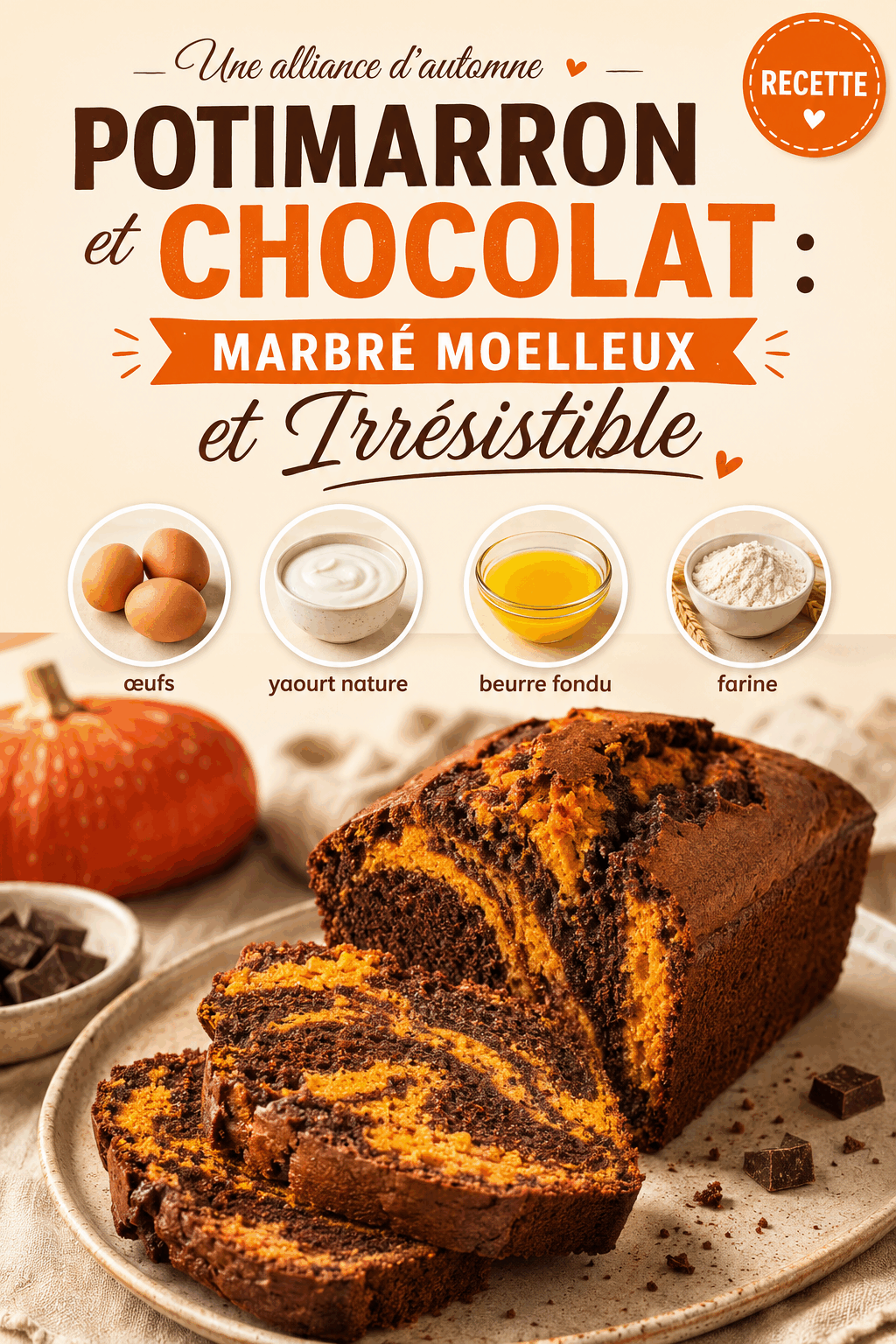 Potimarron et Chocolat : Marbré Moelleux et Irrésistible