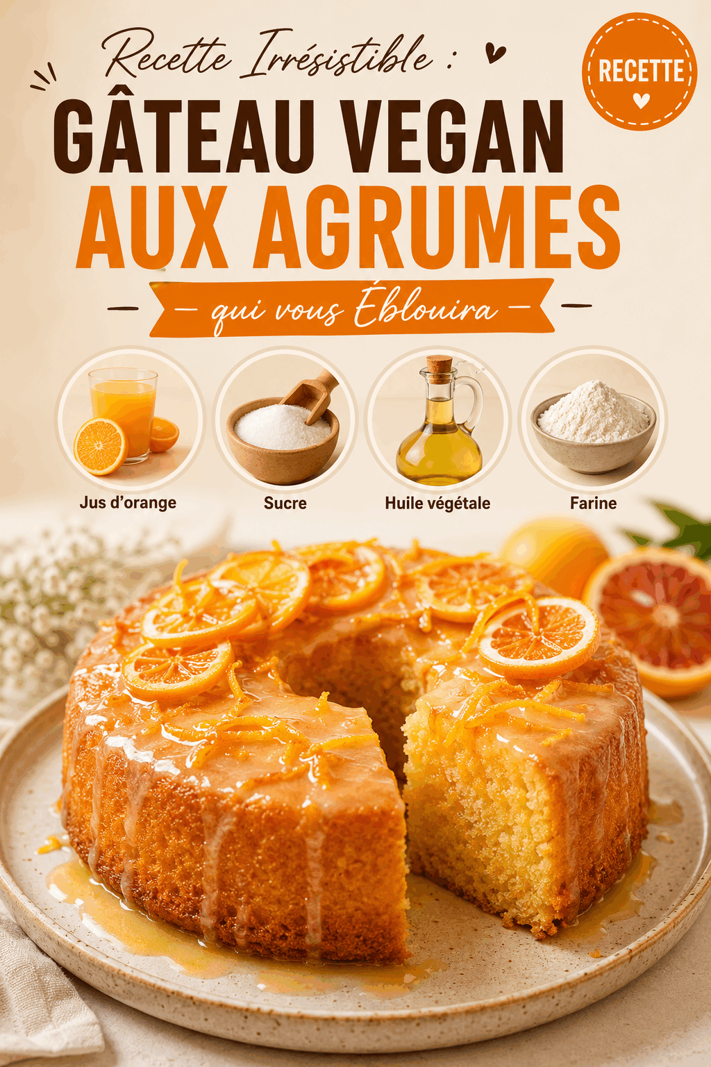 Recette Irrésistible : Gâteau Vegan aux Agrumes qui vous Éblouira