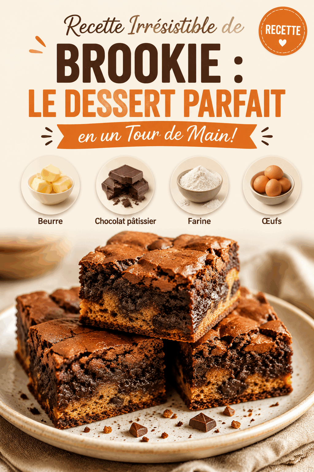 Recette Irrésistible de Brookie : Le Dessert Parfait en un Tour de Main!
