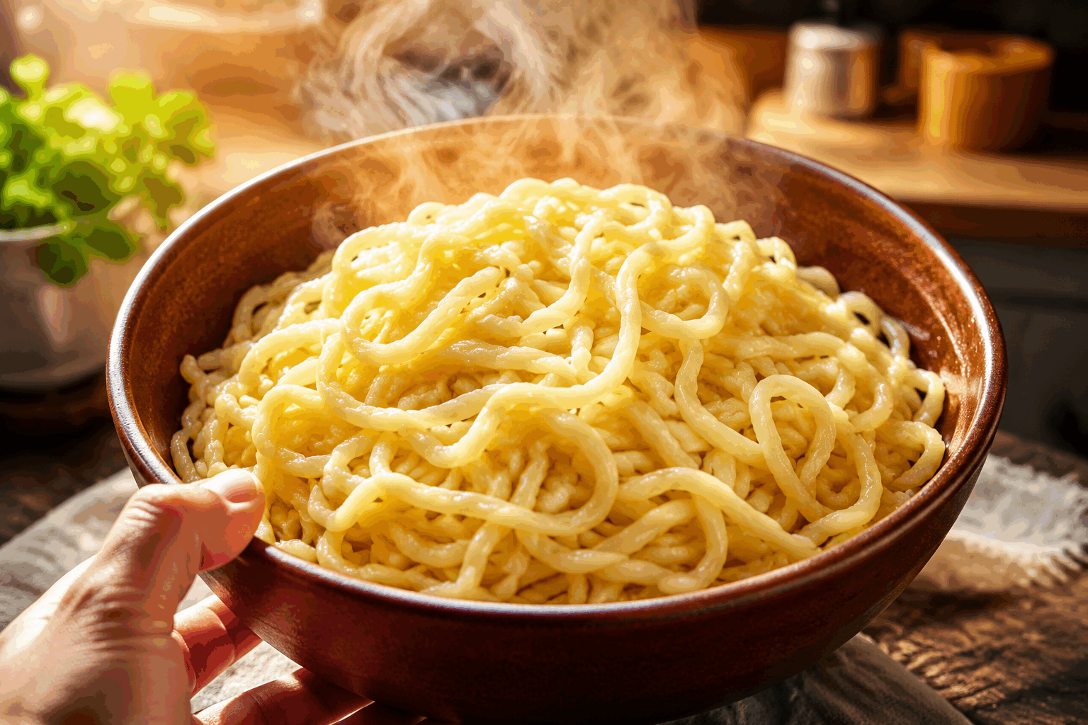 Recette express de pâtes sans farine ni gluten, prête en 2 ingrédients seulement 🤯🍝 Description Cette recette simplissime de pâtes sans farine ni gluten est idéale pour ceux qui cherchent une alternative légère et rapide. Avec seulement deux ingrédients, elle offre une texture moelleuse et un goût neutre qui s’adaptent à toutes sortes d’accompagnements. Parfaite pour une pause déjeuner express ou un dîner improvisé. Informations Temps de préparation : 5 minutes Temps de cuisson : 10 minutes Nombre de portions : 2 personnes Difficulté : Facile Ingrédients Pour les pâtes sans farine 2 gros œufs 200 g de fromage frais type ricotta ou mozzarella râpée Optionnel : une pincée de sel et un peu de poivre Préparation Dans un saladier, casse les œufs et bats-les légèrement avec une fourchette. Ajoute le fromage frais et mélange soigneusement avec les œufs jusqu’à obtenir une pâte homogène et un peu collante. Sur une surface légèrement farinée avec de la farine de maïs ou du tapioca (sans gluten), étale la pâte sur environ 0,5 cm d’épaisseur. Découpe la pâte en formes de tagliatelles ou en petits morceaux selon ton envie. Fais bouillir une grande casserole d’eau salée puis plonge les pâtes maison dedans. Laisse cuire environ 2 à 3 minutes : elles remontent à la surface lorsqu’elles sont cuites. Égoutte délicatement et réserve. Sers immédiatement avec un filet d’huile d’olive, un peu de basilic frais ou ta sauce préférée. Astuces Utilise un fromage frais qui fond bien pour faciliter le façonnage de la pâte. Travaille rapidement la pâte pour éviter qu’elle ne devienne trop molle et difficile à manipuler. Si la pâte colle trop, farine légèrement avec une farine sans gluten (maïs, riz, tapioca). Pour varier les saveurs, ajoute des herbes aromatiques ou des épices à la pâte. Service Accompagne ces pâtes express d’une sauce tomate maison, d’un pesto frais ou simplement d’un filet d’huile d’olive et de parmesan râpé. Elles conviennent parfaitement à un repas léger en semaine ou un déjeuner rapide entre amis. Présente-les dans une assiette creuse pour mettre en valeur leur texture moelleuse et leur simplicité gourmande.