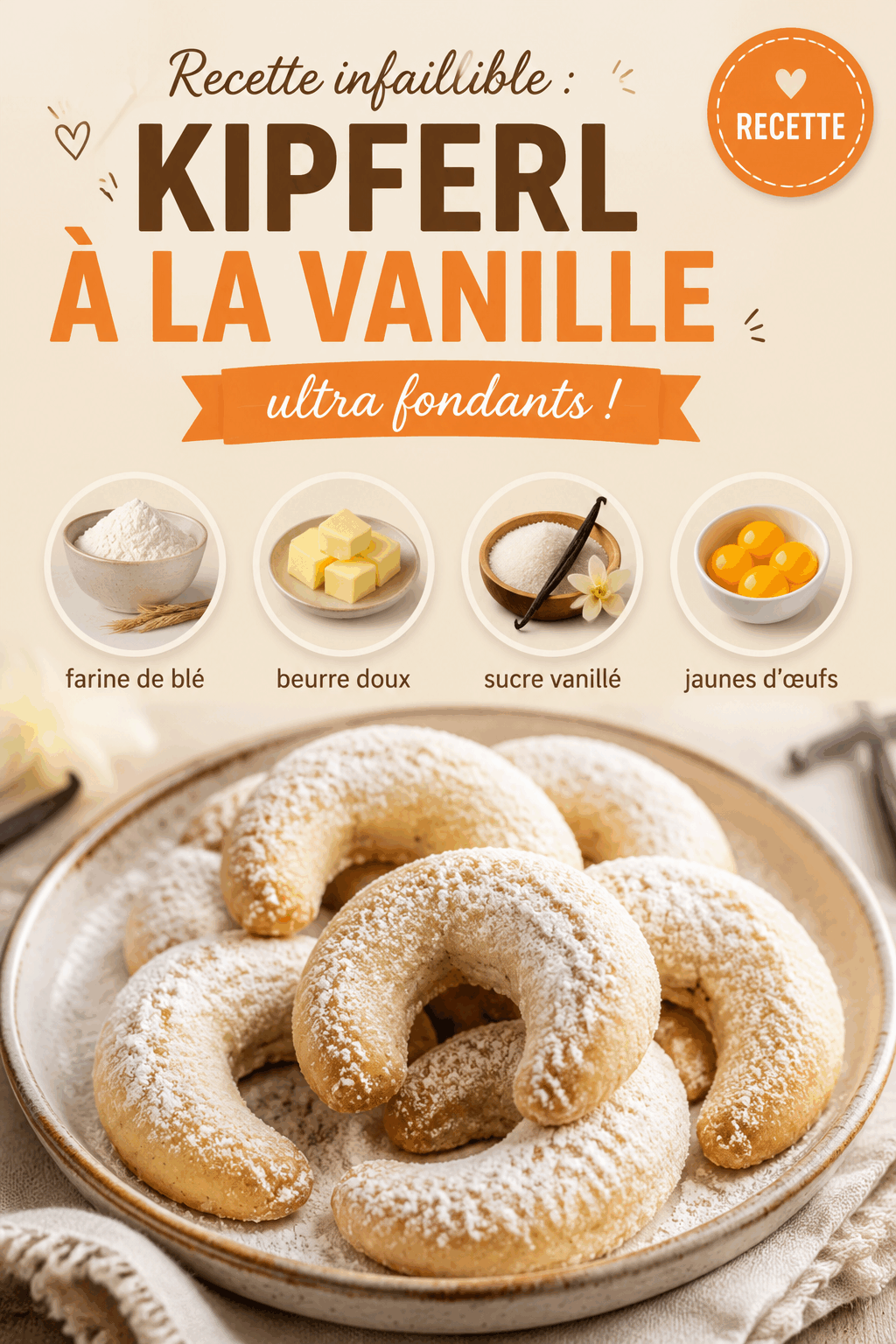 Recette infaillible : Kipferl à la vanille ultra fondants !