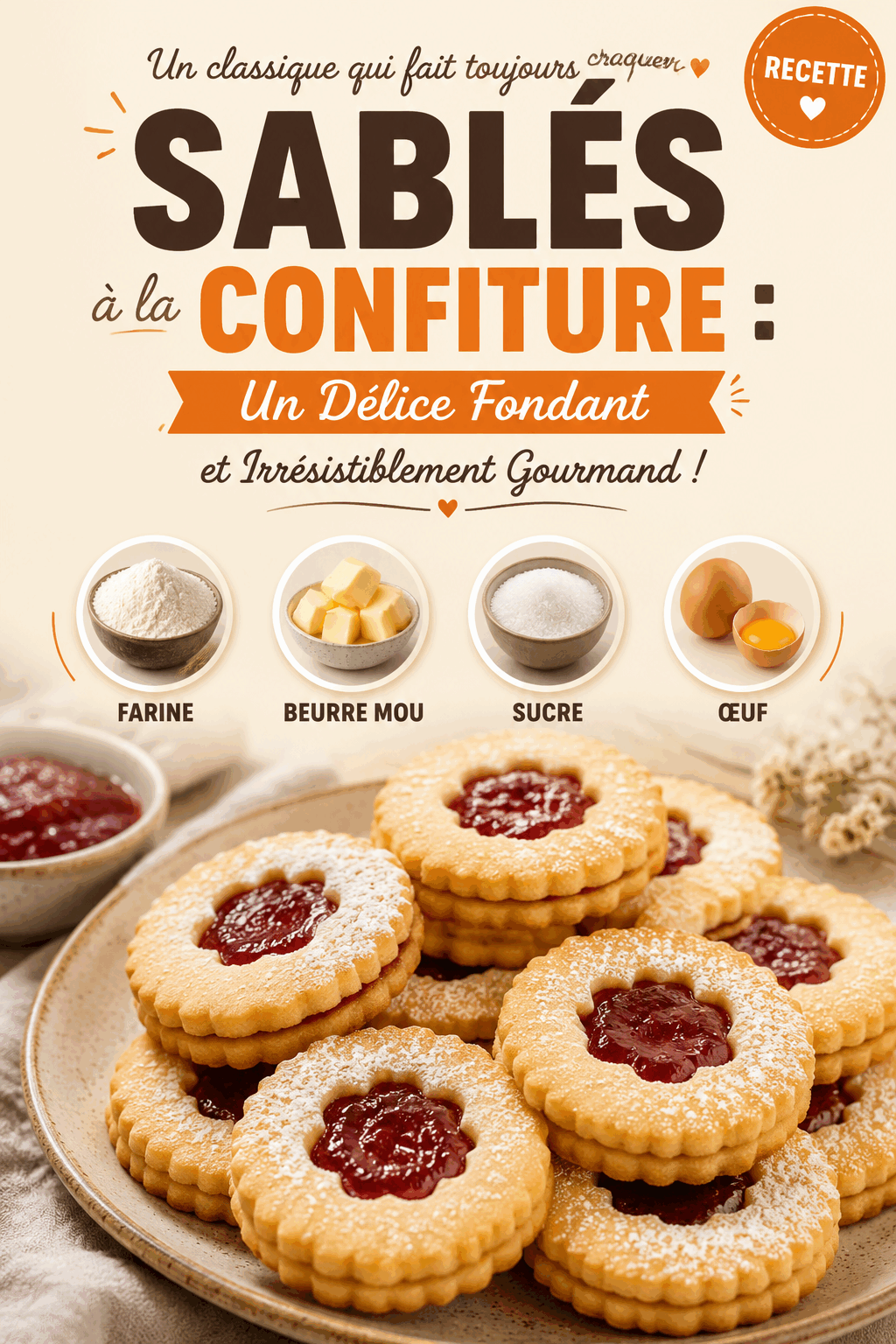 Sablés à la Confiture : Un Délice Fondant et Irrésistiblement Gourmand !