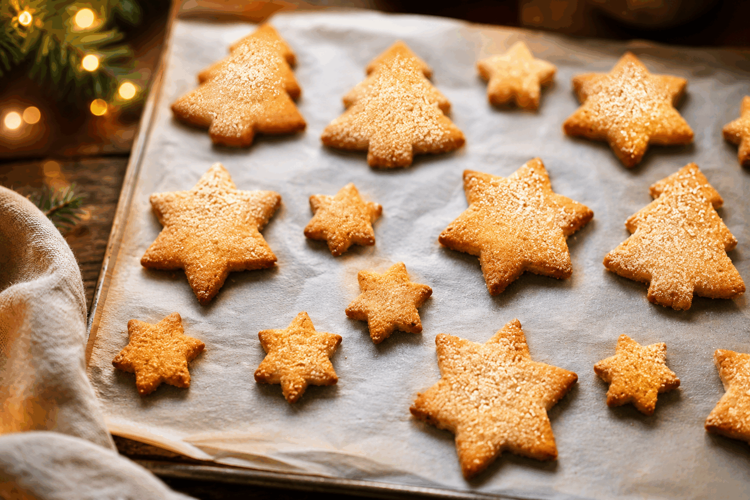 Sablés de Noël sans farine ni beurre, 2 ingrédients seulement : la recette surprenante ❄️✨ Description Ces sablés de Noël originaux se distinguent par leur texture fondante et leur goût doux, réalisés uniquement avec deux ingrédients simples. Sans farine ni beurre, ils conviennent parfaitement aux amateurs de recettes légères ou aux personnes allergiques. Ils apportent une touche festive et surprenante à vos goûters de fête. Informations Temps de préparation : 10 minutes Temps de cuisson : 12 minutes Nombre de portions : environ 15 pièces Difficulté : Facile Ingrédients Pour la pâte 200 g de poudre d’amandes 130 g de miel liquide (de préférence un miel doux et floral) Préparation Préchauffe le four à 160°C (th. 5-6) et recouvre une plaque de cuisson de papier sulfurisé. Dans un bol, mélange la poudre d’amandes avec le miel jusqu’à obtenir une pâte homogène et légèrement collante. Farine légèrement tes mains pour former des petites boules d’environ 20 g chacune, puis aplatis-les délicatement sur la plaque pour leur donner une forme de sablé. Dispose-les en les espaçant bien pour éviter qu’ils ne collent entre eux à la cuisson. Enfourne pour 10 à 12 minutes, jusqu’à ce que les bords soient légèrement dorés. Laisse refroidir complètement sur une grille avant de les décoller, ils durciront en refroidissant. Astuces Utilise un miel fluide pour faciliter le mélange et doser précisément la texture. Pour parfumer, tu peux ajouter un zeste d’orange ou un peu de cannelle en poudre à la pâte. Si la pâte est trop collante, ajoute un peu plus de poudre d’amandes. Conserve les sablés dans une boîte hermétique pour préserver leur moelleux. Service Servez ces sablés lors de vos goûters de Noël, accompagnés d’un thé épicé ou d’un chocolat chaud. Ils sont aussi parfaits dans une assiette gourmande pour offrir à vos invités ou à déposer au pied du sapin dans un joli sachet cadeau. Leur simplicité et leur douceur raviront petits et grands.
