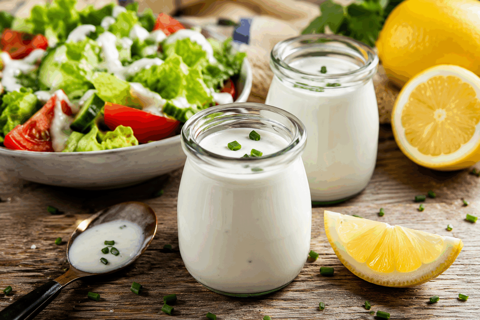 Sauce au yaourt express : 5 minutes pour sublimer toutes vos salades 🔥 Description Cette sauce au yaourt express est une préparation rapide et légère qui rehausse délicieusement le goût de toutes vos salades. Elle allie fraîcheur, onctuosité et une pointe d’acidité, pour un résultat savoureux en seulement quelques minutes. Idéale pour les déjeuners pressés ou les soirées estivales. Informations Temps de préparation : 5 minutes Temps de cuisson : 0 minute Nombre de portions : 4 personnes Difficulté : Facile Ingrédients Pour la sauce au yaourt 200 g de yaourt nature (type grec ou brassé) 1 cuillère à soupe de jus de citron 1 cuillère à soupe d’huile d’olive extra vierge 1 gousse d’ail finement hachée 1 cuillère à café de moutarde douce 2 cuillères à soupe de ciboulette fraîche ciselée Sel fin, selon le goût Poivre noir fraîchement moulu, selon le goût Préparation Mets le yaourt dans un bol de taille moyenne. Ajoute le jus de citron, l’huile d’olive, la moutarde et l’ail haché. Mélange vigoureusement jusqu’à obtenir une texture homogène et crémeuse. Incorpore la ciboulette ciselée, puis assaisonne avec le sel et le poivre. Goûte et ajuste l’assaisonnement en fonction de tes préférences. Laisse reposer au frais pendant 5 minutes pour que les saveurs se développent, ou sers immédiatement pour une sauce bien fraîche. Astuces Utilise un yaourt grec pour une texture plus épaisse et onctueuse. Remplace la ciboulette par de la menthe ou du persil pour varier les saveurs. Pour une version plus relevée, ajoute un trait de sauce pimentée ou une pincée de paprika fumé. Cette sauce se conserve 1 à 2 jours au réfrigérateur dans un récipient hermétique. Service Verse cette sauce au yaourt express sur toutes sortes de salades vertes, composées ou de légumes grillés. Elle accompagne également très bien des wraps, des tartines ou des pommes de terre vapeur, apportant une touche de fraîcheur à vos plats légers et gourmands.