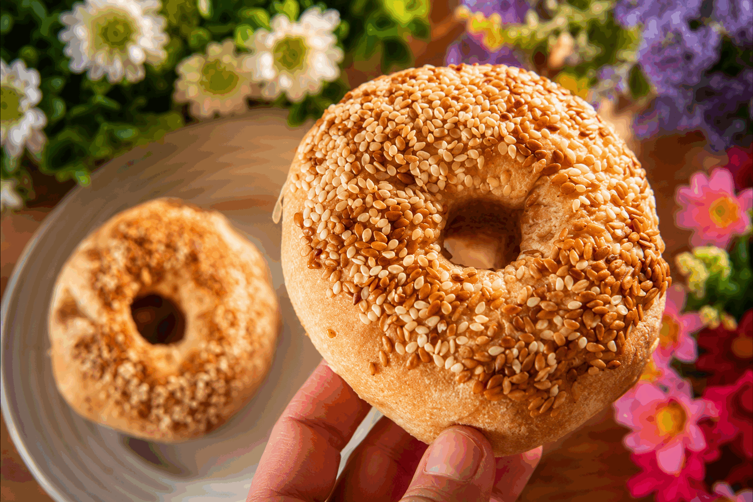 Bagels parfaits en 10 minutes avec seulement 2 ingrédients Description Ces bagels express sont incroyablement simples à réaliser et nécessitent uniquement deux ingrédients de base. Leur texture moelleuse et légèrement croustillante à l’extérieur rappelle celle des bagels traditionnels, parfaits pour un petit-déjeuner ou un goûter rapide. Idéal pour les amateurs de pain maison sans prise de tête ! Informations Temps de préparation : 5 minutes Temps de cuisson : 5 minutes Nombre de portions : 4 bagels Difficulté : Facile Ingrédients Pour la pâte 250 g de farine de blé (type T55) 150 g de yaourt nature entier Préparation Verse la farine dans un grand saladier. Ajoute le yaourt nature et mélange avec une cuillère en bois jusqu’à obtenir une pâte homogène. Pétris la pâte à la main pendant environ 2 minutes jusqu’à ce qu’elle soit souple et non collante. Si besoin, ajoute un peu de farine. Divise la pâte en 4 parts égales et forme des boules. Aplatis chaque boule puis perce un trou au centre avec le doigt pour former la forme caractéristique du bagel. Fais chauffer une poêle antiadhésive à feu moyen sans matière grasse. Dépose les bagels dans la poêle et cuits-les 3 minutes de chaque côté jusqu’à ce qu’ils soient dorés. Retire-les de la poêle et laisse refroidir quelques minutes avant de déguster. Astuces Pour une texture plus moelleuse, choisis un yaourt entier. Tu peux ajouter une pincée de sel ou d’épices dans la pâte pour varier les saveurs. Si la pâte colle trop, farine légèrement tes mains et le plan de travail. Pour des bagels encore plus gourmands, découpe-les et passe-les rapidement au grille-pain avant de servir. Service Ces bagels se dégustent tièdes ou à température ambiante, garnis de fromage frais, saumon fumé, avocat, ou encore miel et fruits pour une version sucrée. Parfaits pour un brunch improvisé ou un encas rapide et savoureux.