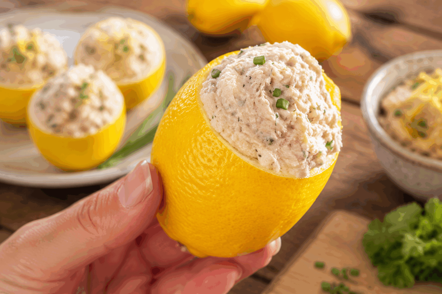 Seulement 3 ingrédients pour des citrons farcis à la crème de thon qui rafraîchissent l’été 🍋👌