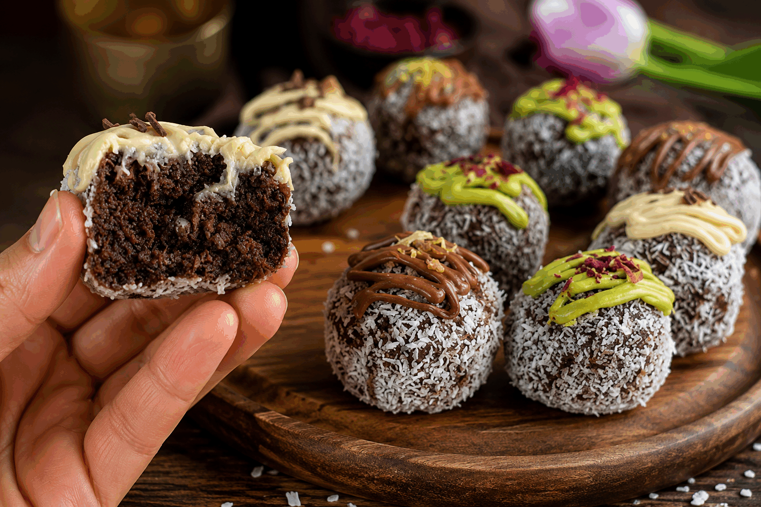 Snack sain en 3 ingrédients, sans cuisson ni sucre, prêt en 5 minutes 😍 Description Ce snack sain est une collation rapide et facile à préparer, idéale pour les moments où vous souhaitez un encas léger et naturel. Composé de seulement trois ingrédients, il ne nécessite aucune cuisson ni ajout de sucre, ce qui le rend parfait pour les amateurs de recettes simples et saines. Sa texture moelleuse et son goût naturellement sucré en font une gourmandise saine à déguster à tout moment de la journée. Informations Temps de préparation : 5 minutes Temps de cuisson : 0 minutes Nombre de portions : 4 portions Difficulté : Facile Ingrédients Pour le snack 100 g de dattes dénoyautées 50 g d’amandes entières 30 g de flocons d’avoine Préparation Tamise les flocons d’avoine pour obtenir une texture plus fine et facilite le mélange. Dans un robot mixeur, place les dattes, les amandes et les flocons d’avoine tamisés. Mixez par impulsions jusqu’à obtenir une pâte collante et homogène. Formez des petites boules ou barres à la main en pressant bien la pâte. Place les snacks au frais pendant 10 minutes pour qu’ils se raffermissent légèrement avant de déguster. Astuces Si la pâte est trop sèche, ajoute un tout petit peu d’eau ou un filet de jus d’orange pour aider à la cohésion. Varie les fruits secs en remplaçant les amandes par des noix, noisettes ou noix de cajou selon tes goûts. Conserve les snacks dans une boîte hermétique au réfrigérateur pour qu’ils restent frais jusqu’à 5 jours. Pour plus de gourmandise, roule les boules dans de la poudre de cacao non sucré ou des graines de sésame. Service Servez ces snacks en guise de collation saine lors d’une pause café, avant ou après une séance de sport, ou à emporter pour une petite faim en déplacement. Présente-les dans une jolie assiette ou un petit sachet individuel pour les partager facilement.