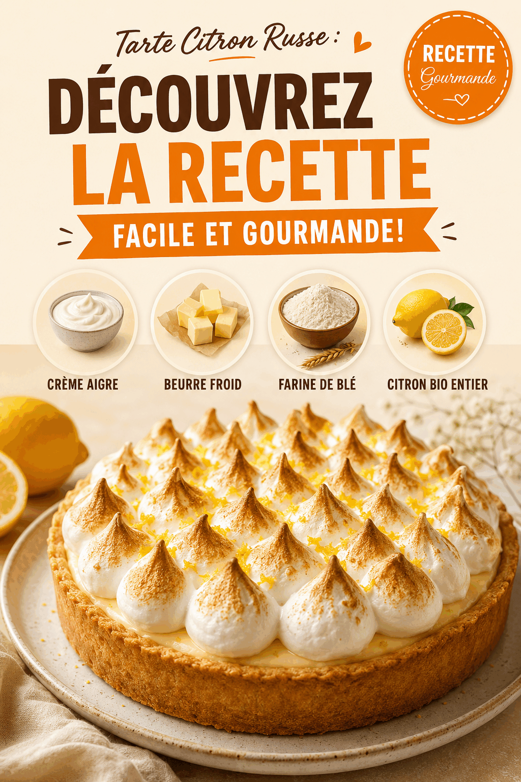 Tarte Citron Russe : Découvrez la Recette Facile et Gourmande!