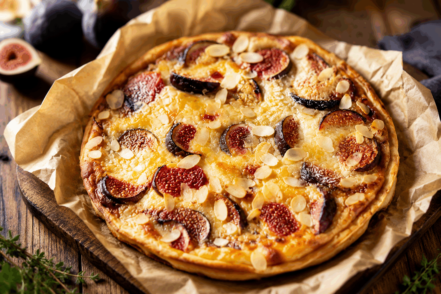 Tarte aux figues sans œufs en 5 minutes, le secret d’un dessert léger et gourmand 💜 Description Cette tarte aux figues sans œufs est un dessert rapide et léger qui ravira les amateurs de douceurs fruitées. Sa pâte croustillante accueille de généreuses figues fraîches légèrement caramélisées, pour un équilibre parfait entre fondant et croquant. Idéale pour un goûter express ou une fin de repas raffinée, elle séduit par sa simplicité et son goût authentique. Informations Temps de préparation : 5 minutes Temps de cuisson : 25 minutes Nombre de portions : 6 personnes Difficulté : Facile Ingrédients Pour la pâte 200 g de farine de blé 80 g de beurre froid 50 ml d’eau froide 30 g de sucre 1 pincée de sel Pour la garniture 8 à 10 figues fraîches 2 cuillères à soupe de miel liquide 1 cuillère à soupe de poudre d’amandes 1 cuillère à soupe de jus de citron 1 cuillère à café d’extrait de vanille (facultatif) Préparation Préchauffe ton four à 180°C (chaleur tournante de préférence). Prépare la pâte : mélange la farine, le sucre et le sel dans un saladier. Ajoute le beurre froid coupé en petits morceaux, puis travaille du bout des doigts jusqu’à obtenir une texture sableuse. Verse l’eau froide petit à petit tout en rassemblant la pâte sans trop la pétrir. Forme une boule, étale-la rapidement sur un plan fariné en un cercle un peu plus grand que ton moule à tarte. Place la pâte dans le moule, pique le fond à la fourchette, puis saupoudre la poudre d’amandes pour éviter que la pâte ne soit détrempée par la garniture. Lave et coupe les figues en quatre ou en tranches épaisses. Dispose-les harmonieusement sur la poudre d’amandes. Arrose les figues de miel, du jus de citron et ajoute l’extrait de vanille si tu le souhaites. Enfourne la tarte pendant 20 à 25 minutes, jusqu’à ce que la pâte soit dorée et les figues fondantes. Laisse tiédir quelques minutes avant de démouler pour préserver le croustillant. Astuces Utilise des figues bien mûres pour profiter pleinement de leur douceur naturelle. Si tu es pressé, tu peux aussi utiliser une pâte feuilletée ou brisée du commerce pour gagner du temps. La poudre d’amandes absorbe l’excès d’humidité des fruits et empêche la pâte de devenir molle. Pour un goût plus gourmand, ajoute un filet de crème fraîche ou de mascarpone au moment du service. Service Servez cette tarte légèrement tiède accompagnée d’une boule de glace vanille ou d’un thé léger en après-midi. Parfaite pour une pause gourmande rapide ou un dessert simple et raffiné après un repas entre amis ou en famille.