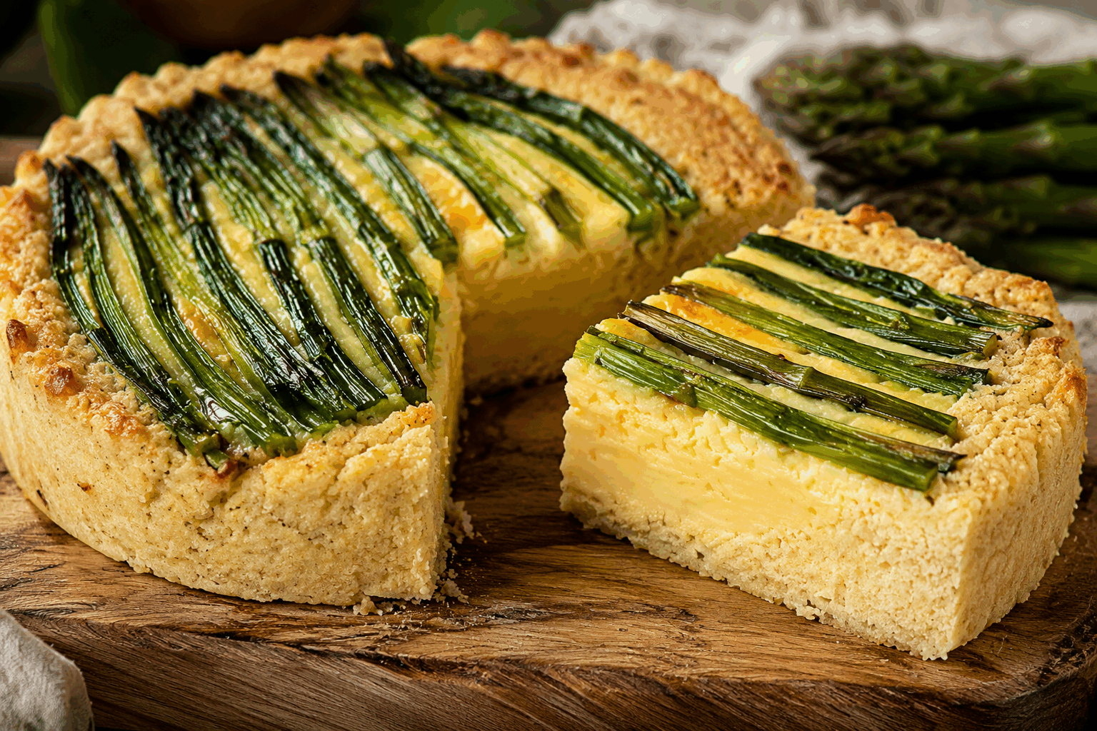Tarte crémeuse aux asperges sans gluten : prête en 5 minutes et tellement fondante 🔥