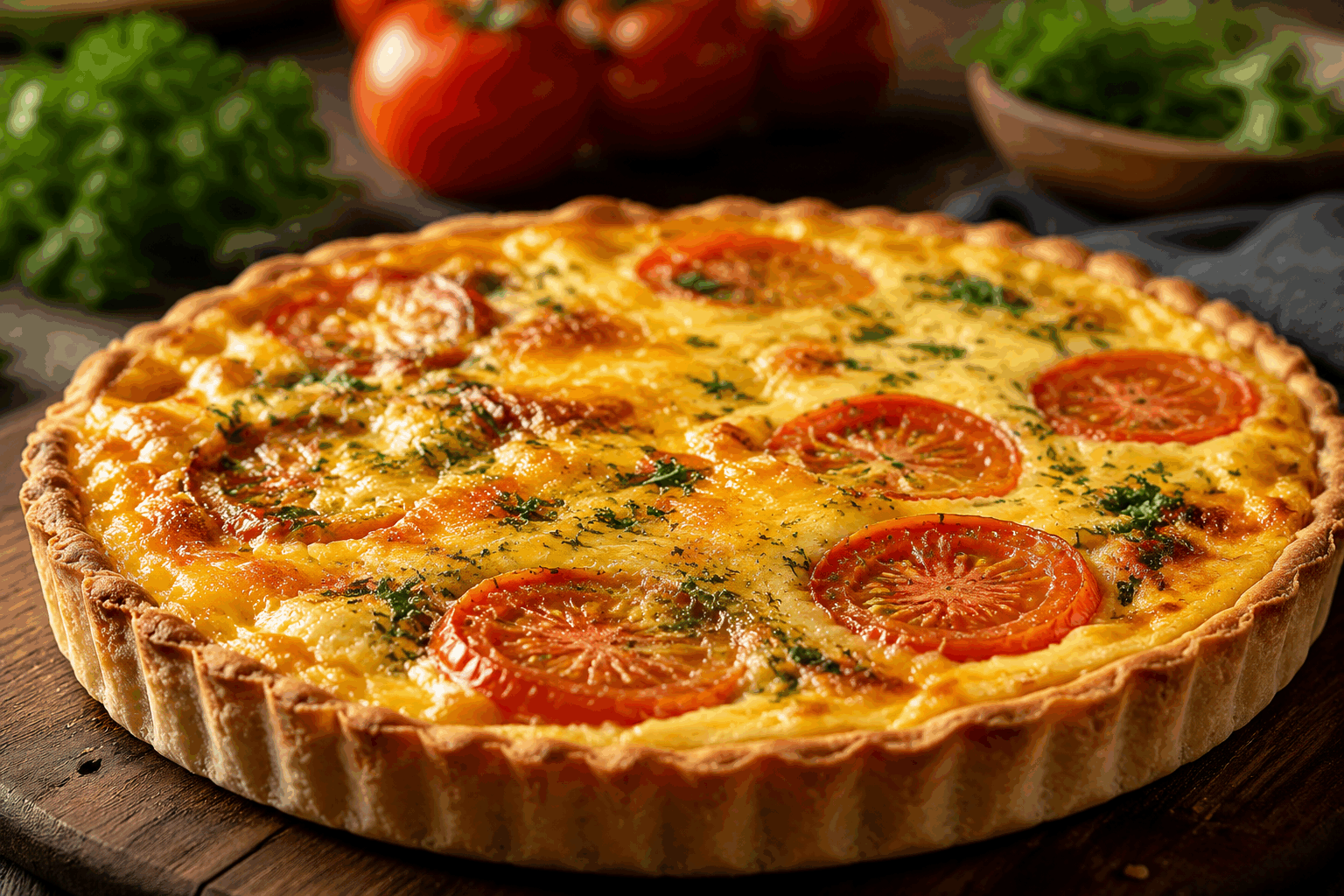 Tarte crémeuse tomate chèvre moutarde : 5 minutes pour un bonheur simple et fondant 👌✨ Description Cette tarte allie la douceur fondante du fromage de chèvre à la fraîcheur acidulée des tomates, relevée par la légère piquant de la moutarde. Simple et rapide à préparer, elle est idéale pour un déjeuner léger ou un diner convivial en toute simplicité. Son contraste de saveurs et sa texture crémeuse en font un plat à la fois savoureux et réconfortant, parfait pour les amateurs de cuisine maison et gourmande. Informations Temps de préparation : 5 minutes Temps de cuisson : 30 minutes Nombre de portions : 4 personnes Difficulté : Facile Ingrédients Pour la pâte 1 pâte brisée prête à l'emploi (environ 230 g) Pour la garniture 3 grosses tomates mûres (environ 400 g) 150 g de fromage de chèvre frais 2 cuillères à soupe de moutarde à l'ancienne 2 œufs 20 cl de crème fraîche liquide entière 1 cuillère à soupe d'huile d'olive Sel et poivre du moulin Herbes de Provence (facultatif) Préparation Préchauffe le four à 180 °C (chaleur tournante de préférence). Déroule la pâte brisée dans un moule à tarte de 24 cm de diamètre. Pique le fond avec une fourchette pour éviter qu’elle ne gonfle à la cuisson. Étale uniformément la moutarde à l'ancienne sur tout le fond de tarte à l’aide d’une cuillère. Dans un saladier, bats les œufs avec la crème fraîche et ajoute le fromage de chèvre frais émietté. Sale, poivre et mélange bien jusqu'à obtenir une préparation homogène. Verse cette préparation crémeuse sur la pâte en l’étalant de façon régulière. Coupe les tomates en tranches fines et dispose-les harmonieusement sur la crème au chèvre. Arrose le dessus avec un filet d'huile d'olive et saupoudre d'herbes de Provence si désiré. Enfourne pour environ 30 minutes, jusqu’à ce que la pâte soit dorée et que la garniture soit prise et légèrement gratinée. Laisse tiédir quelques minutes avant de servir pour que les saveurs se développent pleinement. Astuces Pour une pâte plus croustillante, fais précuire la pâte 5 minutes avant d’ajouter la garniture. Si tu n’as pas de chèvre frais, remplace-le par du fromage frais type ricotta ou fromage blanc égoutté pour garder la texture crémeuse. Choisis des tomates bien fermes pour éviter qu’elles ne rendent trop d’eau à la cuisson et détrempent la tarte. Pour une version plus relevée, ajoute un peu de poivre de Cayenne ou un filet de miel sur les tomates avant cuisson. Service Sers cette tarte crémeuse tiède ou à température ambiante, accompagnée d’une salade verte bien assaisonnée et d’un verre de vin blanc sec ou rosé. Idéale pour un repas simple entre amis ou un pique-nique gourmand.