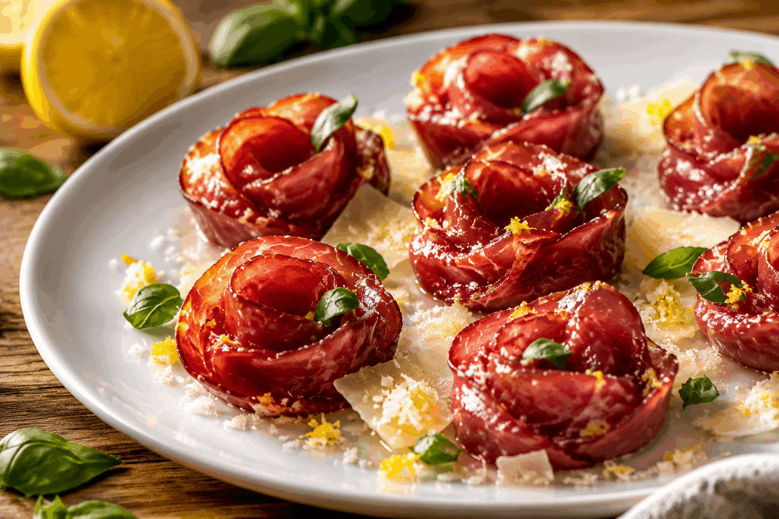 Tortellinis maison sans pâte ni cuisson en 5 minutes, testez cette astuce magique ✨ Description Découvrez une version innovante et rapide des tortellinis, réalisée sans pâte traditionnelle ni cuisson, pour un résultat frais et surprenant. Cette recette astucieuse est idéale pour un apéritif ou une entrée légère, alliant saveurs délicates et simplicité d’exécution. Parfaite pour les soirs pressés ou pour impressionner vos invités avec une préparation originale. Informations Temps de préparation : 5 minutes Temps de cuisson : 0 minute Nombre de portions : 4 personnes (environ 16 pièces) Difficulté : Facile Ingrédients Pour les tortellinis 200 g de fromage frais type ricotta ou chèvre frais 100 g de jambon cru finement tranché 1 cuillère à soupe de basilic frais ciselé 1 cuillère à café de zeste de citron Poivre du moulin Pour la garniture et finition 50 g de parmesan râpé Quelques feuilles de roquette 2 cuillères à soupe d’huile d’olive extra vierge 1 cuillère à soupe de vinaigre balsamique Préparation Mélange le fromage frais avec le basilic, le zeste de citron et un tour de poivre jusqu’à obtenir une préparation homogène. Découpe chaque tranche de jambon cru en carrés d’environ 8 cm de côté. Dépose une cuillère à café du mélange de fromage au centre de chaque carré de jambon. Plie les carrés en formant un triangle en rabattant un coin sur l’autre, puis joins les deux extrémités courbes pour former un petit anneau rappelant la forme d’un tortellini. Place les tortellinis dans un plat et arrose-les d’huile d’olive et de vinaigre balsamique. Parsème de parmesan râpé et ajoute quelques feuilles de roquette pour la fraîcheur. Astuces Choisis un fromage frais au goût doux pour ne pas masquer la saveur du jambon. Utilise du jambon bien découpé pour faciliter le pliage sans déchirer. Ajoute un filet de jus de citron pour une touche acidulée qui rehausse le goût. Cette préparation se sert immédiatement, mais tu peux la garder au frais 30 minutes avant de déguster. Service Présente ces tortellinis frais en entrée ou en apéritif sur un joli plat, accompagnés d’un vin blanc léger ou d’un rosé frais. Ils s'accordent également bien avec une salade verte croquante ou quelques tomates cerises pour une touche colorée. Cette recette rapide et sans cuisson surprendra vos convives par sa fraîcheur et son originalité.