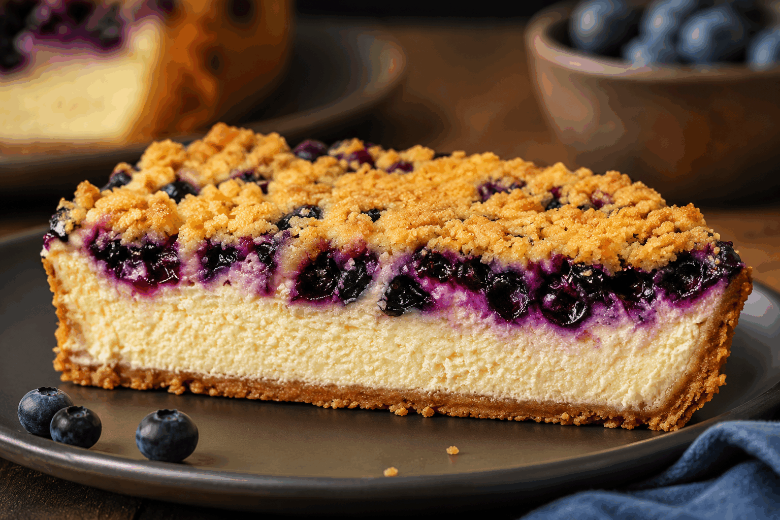 Un cheesecake aux myrtilles ultra léger prêt en 5 minutes pour fondre de plaisir ✨