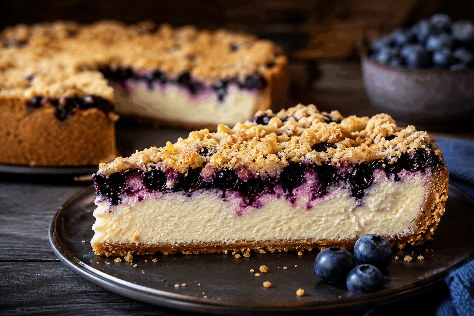 Un cheesecake myrtilles léger et fruité en 5 minutes, pour fondre de plaisir ! 🍰✨