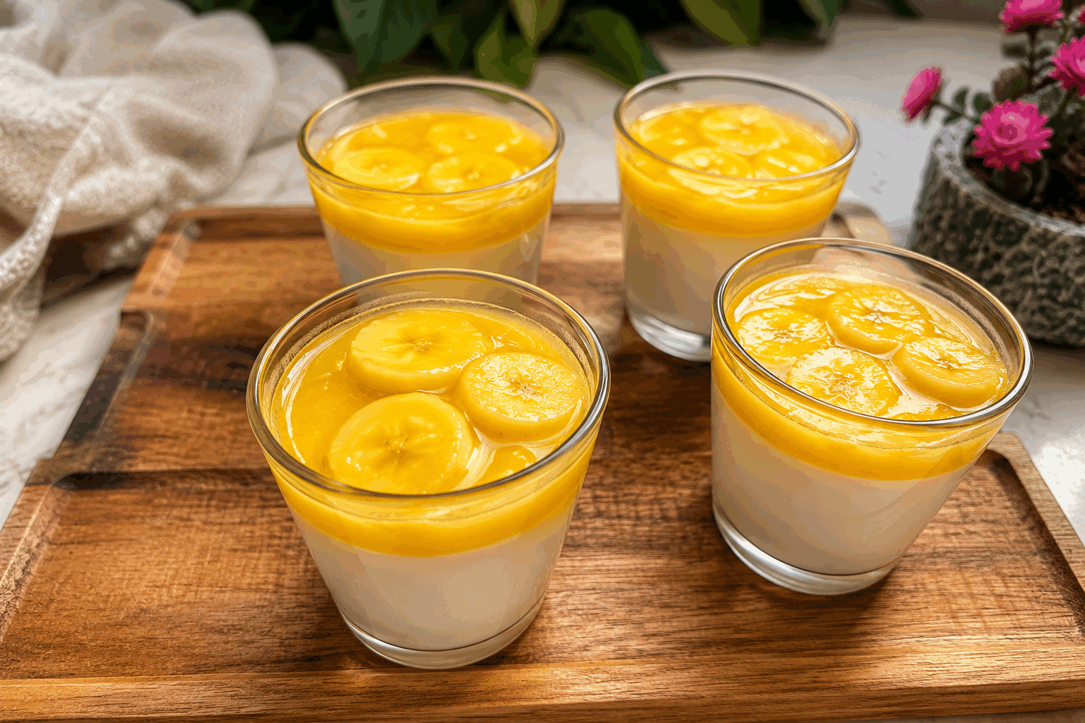 Un dessert frais sans four avec juste du lait et des oranges, prêt en 5 minutes 🍊✨ Description Ce dessert léger et rafraîchissant combine la douceur du lait et le goût acidulé des oranges pour une préparation rapide et sans cuisson. Sa texture onctueuse et son parfum fruité en font un choix parfait pour une fin de repas estivale ou une pause gourmande express. Simple et naturel, il convient à tous ceux qui cherchent une douceur saine et facile à réaliser. Informations Temps de préparation : 5 minutes Temps de cuisson : 0 minute Nombre de portions : 4 Difficulté : Facile Ingrédients Pour le dessert 400 ml de lait entier froid 2 oranges fraîches 2 cuillères à soupe de sucre en poudre (ajustez selon le goût) 1 cuillère à café d’extrait naturel de vanille (optionnel) Quelques feuilles de menthe fraîche pour la décoration Préparation Extrait le jus des oranges en les pressant soigneusement pour récupérer environ 150 ml de jus. Garde un peu de zeste râpé pour la décoration si désiré. Dans un bol, verse le lait froid, le jus d’orange fraîchement pressé, le sucre et l’extrait de vanille. Mélange vigoureusement à l’aide d’un fouet ou d’un petit mixeur pour bien émulsionner et dissoudre le sucre. Goûte et ajuste la douceur en ajoutant un peu plus de sucre si besoin. Verse la préparation dans des verres ou des petites coupelles. Décore avec quelques feuilles de menthe et un peu de zeste d’orange. Serre immédiatement ou réserve au frais jusqu’au moment de servir pour un effet encore plus rafraîchissant. Astuces Utilise des oranges bien mûres et juteuses pour maximiser le goût et la fraîcheur du dessert. Pour une version plus crémeuse, tu peux remplacer une partie du lait par du lait concentré non sucré ou du lait d’amande. Si tu souhaites une texture plus légère, ajoute un peu d’eau gazeuse juste avant de servir pour un effet pétillant. Ce dessert se consomme idéalement frais, ne le prépare pas trop longtemps à l’avance pour garder toute la saveur et la fraîcheur. Service Sers ce dessert dans des verres transparents pour mettre en valeur sa couleur claire et son zeste d’orange. Il accompagne parfaitement un goûter léger ou conclut un repas d’été sur une note fruitée et saine. Pour une touche gourmande, propose-le avec des biscuits secs ou un sorbet à l’orange.