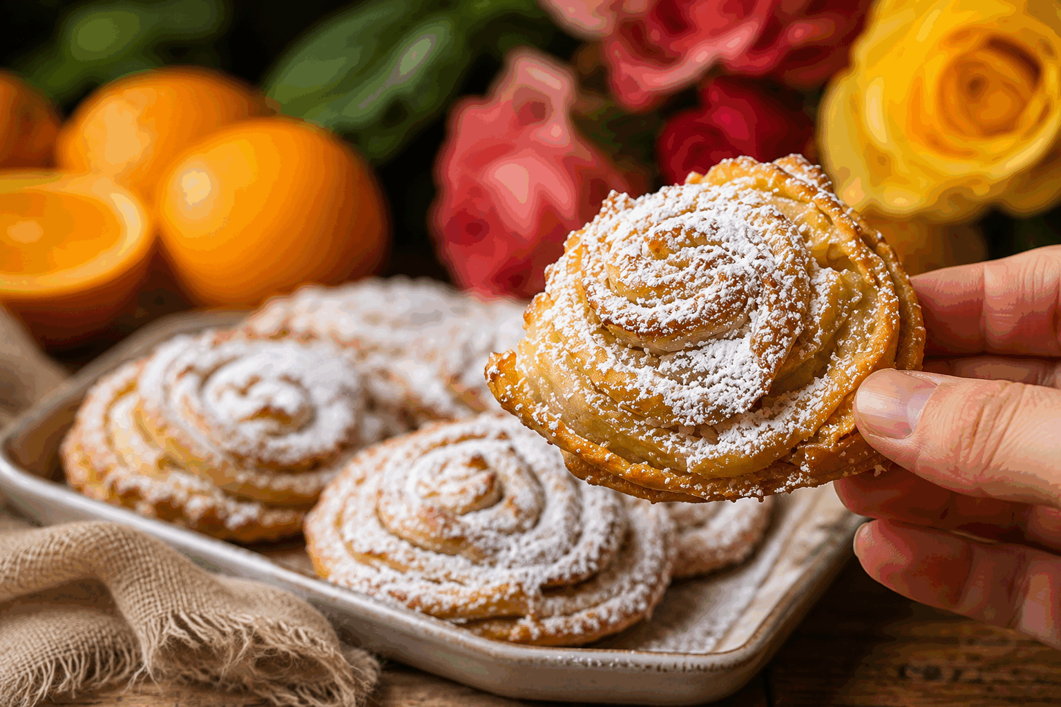 Une tarte à l’orange facile en 5 minutes, le dessert qui va vous faire craquer 😍 Description Cette tarte à l’orange combine fraîcheur et gourmandise en un temps record. Sa pâte croustillante, associée à une garniture au goût acidulé et sucré, en fait un dessert parfait pour toutes les occasions. Simple et rapide, elle séduira les amateurs de desserts fruités et légers. Informations Temps de préparation : 5 minutes Temps de cuisson : 25 minutes Nombre de portions : 6 à 8 Difficulté : Facile Ingrédients Pour la pâte 1 pâte sablée prête à l’emploi (environ 230 g) Pour la garniture 3 oranges 100 g de sucre en poudre 2 œufs 100 ml de crème fraîche liquide 1 cuillère à soupe de maïzena 1 cuillère à soupe de miel (optionnel) Préparation Préchauffe le four à 180°C (chaleur tournante). Déroule la pâte sablée dans un moule à tarte de 24 cm de diamètre, pique le fond à la fourchette pour éviter qu’elle ne gonfle. Épluche les oranges à vif, retire la peau blanche pour garder uniquement les suprêmes. Coupe-les en morceaux. Dans un saladier, fouette les œufs avec le sucre jusqu’à ce que le mélange blanchisse. Ajoute la crème fraîche, la maïzena et le miel, mélange bien jusqu’à obtenir une préparation homogène. Incorpore délicatement les morceaux d’orange à cette préparation. Verse la garniture sur le fond de tarte et lisse la surface avec une spatule. Enfourne pour 25 minutes environ, jusqu’à ce que la tarte soit dorée et la garniture prise. Laisse tiédir avant de démouler et de servir. Astuces Privilégie des oranges de bonne qualité et bien juteuses pour un goût optimal. Pour une touche encore plus gourmande, ajoute quelques zestes d’orange finement râpés à la garniture. Utilise un moule avec un fond amovible pour faciliter le démoulage de la tarte. Tu peux préparer cette tarte la veille et la conserver au frais, elle n’en sera que meilleure ! Service Servez cette tarte à l’orange tiède ou froide, accompagnée d’une boule de glace vanille ou d’une cuillère de crème fraîche fouettée. C’est un dessert idéal pour un goûter en famille ou pour terminer un repas léger sur une note fruitée et acidulée.