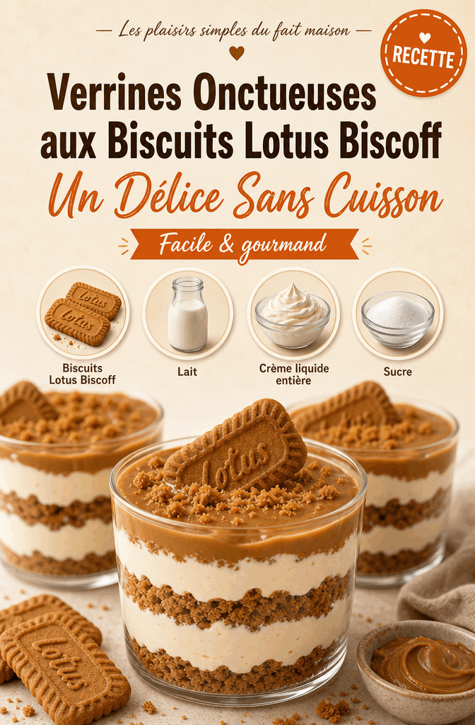 Verrines Onctueuses aux Biscuits Lotus Biscoff : Un Délice Sans Cuisson