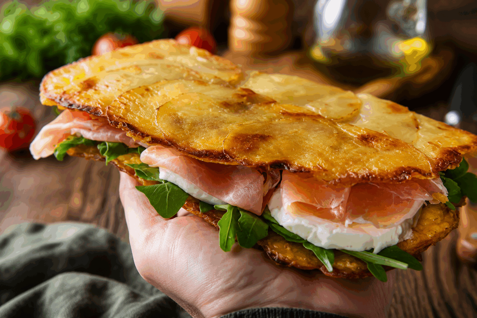 Wraps de pommes de terre sans farine ni gluten, 3 ingrédients en 5 minutes seulement 🔥 Description Ces wraps légers et croustillants sont réalisés uniquement avec des pommes de terre, offrant une alternative sans farine ni gluten aux tortillas classiques. Leur texture moelleuse à l’intérieur et légèrement dorée à l’extérieur se marie parfaitement avec de nombreuses garnitures pour un repas rapide et sain. Idéal pour un déjeuner express ou un encas savoureux. Informations Temps de préparation : 3 minutes Temps de cuisson : 2 minutes Nombre de portions : 4 wraps Difficulté : Facile Ingrédients Pour les wraps 300 g de pommes de terre 1 pincée de sel 1 cuillère à soupe d’huile d’olive Préparation Épluche les pommes de terre et râpe-les finement à l'aide d'une râpe à gros trous. Presse bien les pommes de terre râpées dans un torchon propre pour éliminer un maximum d’eau afin d’obtenir une pâte plus ferme. Dans un bol, mélange les pommes de terre râpées avec le sel. Chauffe une poêle antiadhésive à feu moyen avec la moitié de l’huile d’olive. Dépose une boule de préparation dans la poêle et aplatis-la délicatement en un cercle fin d’environ 15 cm de diamètre. Cuis les wraps environ 1 à 2 minutes par face jusqu’à ce qu'ils soient bien dorés. Répète l'opération avec le reste de la préparation en ajoutant l’huile restante si nécessaire. Astuces Pour un wrap encore plus croustillant, laisse cuire un peu plus longtemps à feu doux après avoir doré chaque face. Tu peux aromatiser la préparation avec des herbes fraîches comme du persil ou de la ciboulette pour plus de saveurs. Si les wraps collent, pense à bien chauffer la poêle avant chaque cuisson et à la graisser légèrement. Pour une version encore plus légère, remplace l’huile d’olive par un spray d’huile de cuisson. Service Servez ces wraps de pommes de terre chauds, garnis de légumes frais, de fromage frais ou de viande grillée pour un repas complet. Ils accompagnent à merveille une salade verte ou une sauce au yaourt à la menthe lors d’un repas convivial ou d’un pique-nique rapide.