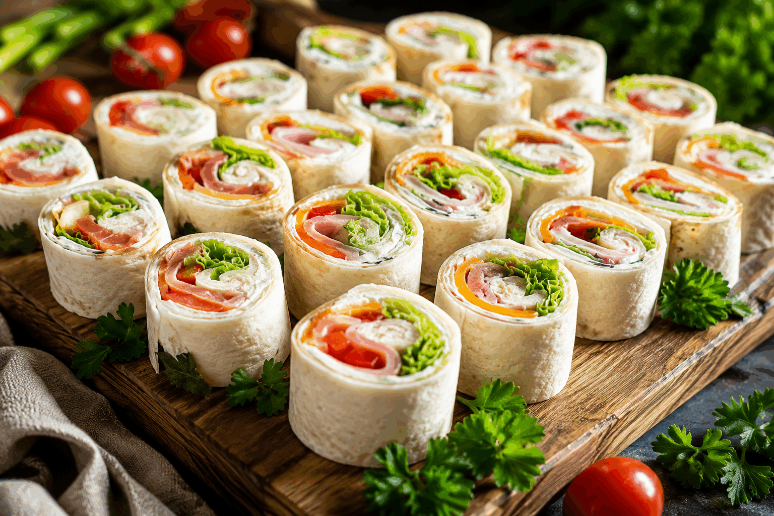 Wraps prêts en 5 minutes, simples et délicieux pour un apéro qui fait toujours sensation 🔥 Description Ces wraps rapides à préparer sont parfaits pour un apéritif convivial et savoureux. Frais, croquants et colorés, ils combinent des légumes croquants avec une touche gourmande de fromage et de sauce onctueuse. Une recette idéale pour impressionner vos invités sans passer des heures en cuisine. Informations Temps de préparation : 5 minutes Temps de cuisson : 0 minute Nombre de portions : 8 pièces Difficulté : Facile Ingrédients Pour les wraps 4 grandes tortillas de blé 100 g de fromage frais type Philadelphia ou St Môret 1 carotte moyenne 1/2 concombre 1 avocat mûr 8 tranches fines de jambon de qualité Quelques feuilles de salade (laitue ou mâche) 1 cuillère à soupe de jus de citron Sel et poivre noir du moulin 1 cuillère à soupe d'huile d'olive Préparation Lave la carotte et le concombre, puis coupe-les en fines lamelles ou en julienne pour un effet croquant. Épluche et écrase l’avocat dans un bol, ajoute le jus de citron, un filet d'huile d'olive, sale et poivre, puis mélange bien jusqu'à obtenir une purée lisse. Étale une fine couche de fromage frais sur chaque tortilla, puis répartis la purée d’avocat. Dispose harmonieusement les tranches de jambon, les légumes en julienne et les feuilles de salade sur chaque tortilla. Roulez fermement chaque tortilla en serrant bien pour emprisonner les ingrédients. Coupe chaque wrap en deux ou en quatre, selon la taille souhaitée, pour faciliter la dégustation. Astuces Utilise des tortillas fraîches ou légèrement tiédies quelques secondes au micro-ondes pour faciliter le roulage sans craquer. Varie les garnitures en ajoutant des herbes fraîches comme de la coriandre ou du basilic pour une touche parfumée. Si tu veux un wrap végétarien, remplace le jambon par des bâtonnets de poivron grillé ou des tranches fines de champignons crus. Prépare les ingrédients à l’avance et monte les wraps juste avant de servir pour préserver la fraîcheur. Service Dispose les wraps coupés sur un joli plateau ou une assiette. Accompagne-les d’un duo de sauces pour tremper, comme un guacamole maison ou une sauce au yaourt citronnée. Parfait pour un apéritif convivial, une fête entre amis ou un buffet léger.