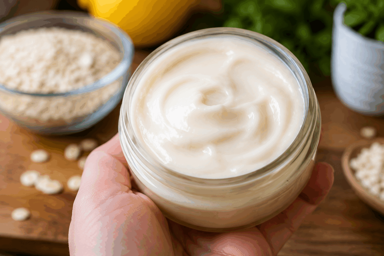 Yaourt d’avoine maison en 5 minutes, 100 % naturel et riche en bienfaits probiotiques👌 Description Ce yaourt d’avoine maison est une alternative végétale légère et onctueuse, parfaite pour les intolérants au lactose ou les amateurs de recettes naturelles. Facile à réaliser en seulement 5 minutes, il offre une texture crémeuse et des bienfaits probiotiques essentiels à une bonne digestion. Idéal pour un petit-déjeuner sain ou une collation gourmande. Informations Temps de préparation : 5 minutes Temps de cuisson : 0 minute Nombre de portions : 4 Difficulté : Facile Ingrédients Pour le yaourt 500 ml de lait d’avoine nature (sans sucre ajouté) 50 g de flocons d’avoine 2 cuillères à soupe de yaourt nature végétal probiotique ou de kéfir de fruits 1 cuillère à soupe de sirop d’agave ou de miel (optionnel) Préparation Mixez les flocons d’avoine avec le lait d’avoine dans un blender pendant 1 à 2 minutes jusqu’à obtenir un mélange homogène et légèrement épais. Versez le mélange dans un bol ou un récipient propre et laissez reposer 10 minutes pour que les flocons s’hydratent bien. Ajoutez le yaourt végétal probiotique ou le kéfir de fruits, ainsi que le sirop d’agave ou le miel si vous souhaitez un peu de douceur. Mélangez soigneusement avec un fouet pour bien répartir les ferments. Couvrez le récipient avec un linge propre et laissez fermenter à température ambiante (environ 22-24 °C) pendant 4 à 8 heures, selon l’acidité désirée. Une fois la fermentation terminée, placez le yaourt au réfrigérateur au moins 1 heure pour qu’il épaississe et soit bien frais avant de le déguster. Astuces Utilisez un yaourt végétal probiotique avec des souches actives pour assurer une bonne fermentation et des bienfaits probiotiques. Si vous n’avez pas de yaourt végétal, un peu de jus de kéfir ou de levain naturel peuvent aussi servir de ferment. Pour une texture plus épaisse, filtrez le yaourt à travers une étamine après fermentation pour égoutter l’excès de liquide. Ajoutez des fruits frais, des graines ou des épices comme la cannelle pour varier les saveurs au moment de servir. Service Dégustez ce yaourt d’avoine frais nature ou accompagné de fruits rouges, noix ou granola maison. Parfait pour un petit-déjeuner équilibré, un encas sain ou en dessert léger, il s’adapte aussi bien aux régimes végétaliens et sans lactose.