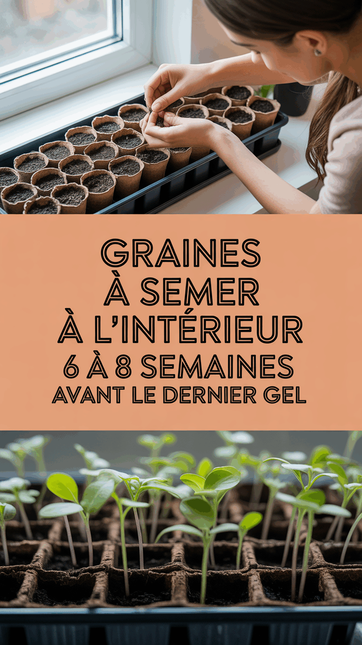 Graines à semer à l'intérieur 6 à 8 semaines avant le dernier gel
