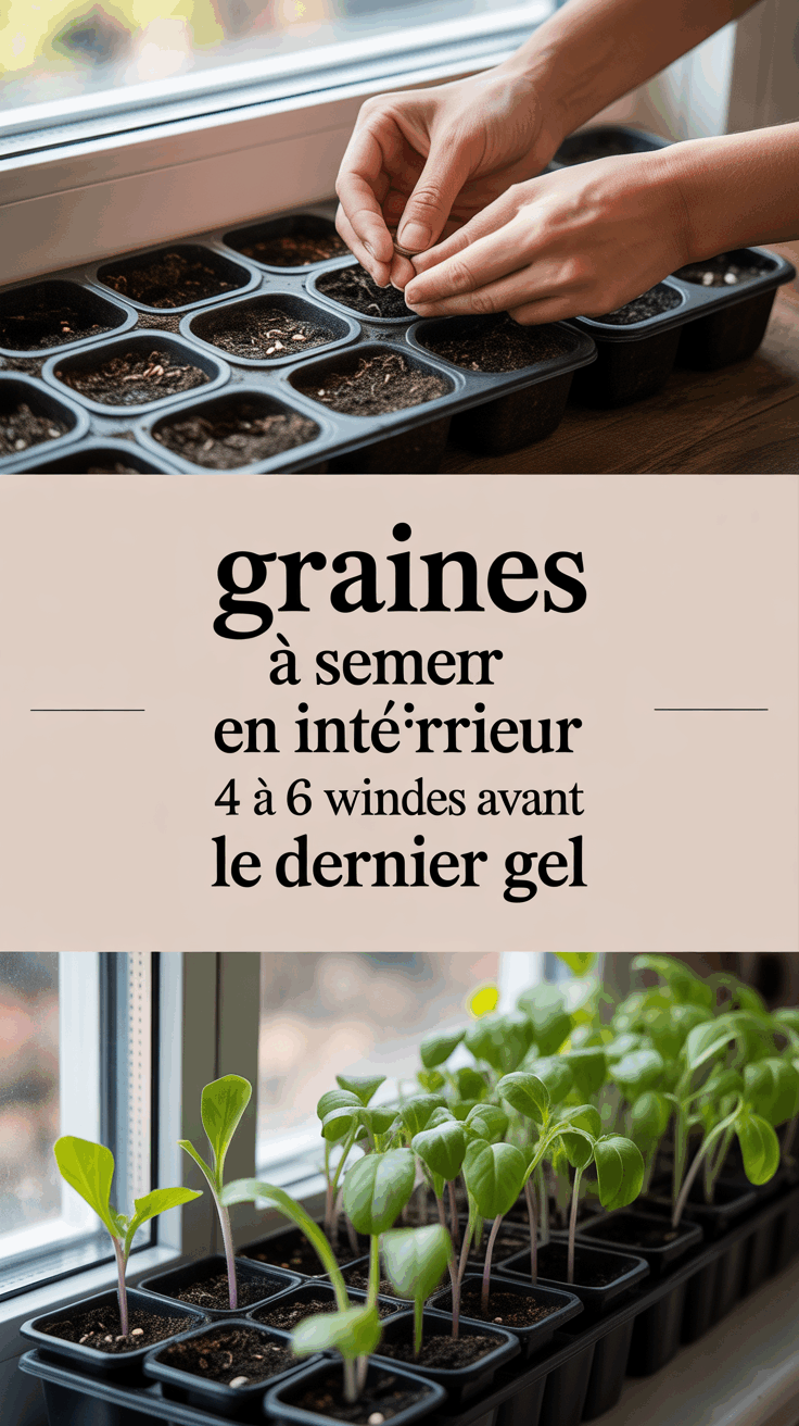 Graines à semer en intérieur 4 à 6 semaines avant le dernier gel