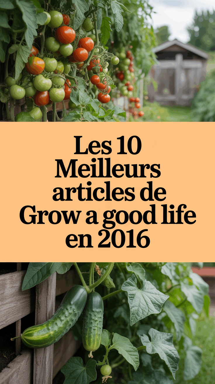 Les 10 meilleurs articles de Grow a Good Life en 2016