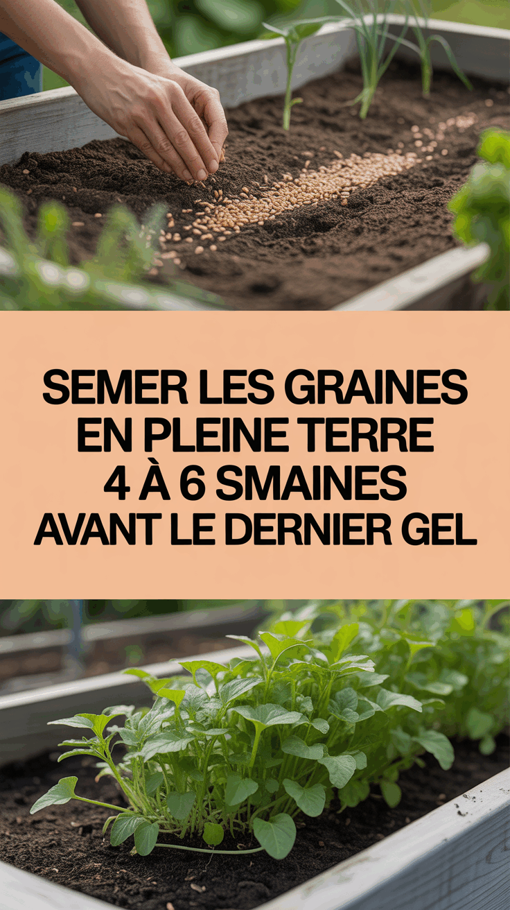 Semer les graines en pleine terre 4 à 6 semaines avant le dernier gel