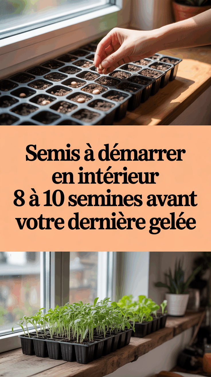 Semis à démarrer en intérieur 8 à 10 semaines avant votre dernière gelée