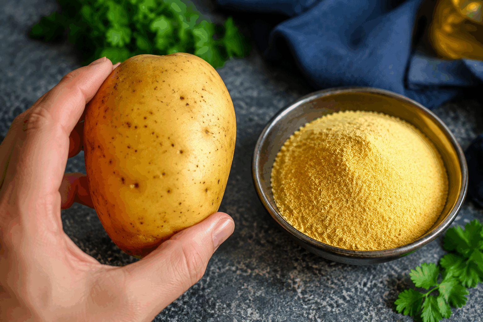 1 pomme de terre, un peu de semoule : la recette simple qui sauve vos soirs ✨ Description Cette recette ultra simple et rapide utilise une pomme de terre et un peu de semoule pour créer un plat réconfortant, léger et savoureux. Idéal pour les soirs de semaine où le temps manque, ce mets peut se déguster seul ou accompagné d’une salade fraîche. Sa texture moelleuse et légèrement granuleuse surprend agréablement les papilles. Informations Temps de préparation : 10 minutes Temps de cuisson : 20 minutes Nombre de portions : 1 personne Difficulté : Facile Ingrédients Ingrédients principaux 1 pomme de terre moyenne (environ 150 g) 30 g de semoule de blé fine 25 cl d'eau 1 cuillère à soupe d'huile d'olive Sel et poivre du moulin Pour l’assaisonnement 1 pincée de paprika doux (facultatif) Quelques brins de persil frais (facultatif) Préparation Épluche la pomme de terre puis coupe-la en petits dés pour accélérer la cuisson. Dans une casserole, porte l’eau à ébullition avec une pincée de sel. Ajoute les dés de pomme de terre à l’eau bouillante et laisse cuire environ 10 minutes, jusqu’à ce qu’ils soient tendres. Égoutte légèrement les pommes de terre en conservant un peu d’eau de cuisson. Remets les pommes de terre dans la casserole, ajoute la semoule fine en pluie tout en remuant pour éviter les grumeaux. Verse l’huile d’olive puis mélange bien sur feu doux pendant 5 minutes, jusqu’à ce que la semoule absorbe l’eau et que la texture devienne moelleuse. Assaisonne avec le sel, le poivre et le paprika doux selon ton goût. Sers chaud, décoré de persil frais haché pour une touche de fraîcheur. Astuces Pour un goût plus riche, remplace l’eau par un bouillon de légumes léger. Si la texture est trop compacte, ajoute un peu d’eau de cuisson réservée pour assouplir la préparation. Varie les herbes selon tes envies : coriandre, ciboulette ou basilic apportent une note aromatique intéressante. Cette recette fonctionne aussi très bien avec de la semoule de maïs pour une variante sans gluten. Service Servez cette préparation simple en accompagnement d'une salade verte croquante, d’un œuf poché ou d’une viande grillée. Idéale pour un dîner léger ou une entrée rapide, elle se prête aussi bien à un repas seul en cas de petit creux. Présentez-la dans un bol ou une assiette creuse pour en apprécier la texture réconfortante.