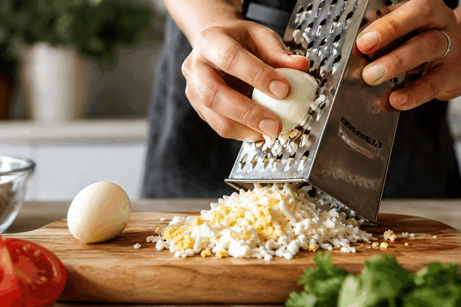3 minutes chrono pour des œufs râpés fondants qui vont vous étonner 👌 Description Cette recette express d'œufs râpés fondants est un savoureux mélange de simplicité et d'originalité, idéale pour un petit-déjeuner ou un brunch gourmand. La texture veloutée et le goût riche des œufs, légèrement relevés, surprendront vos papilles en un temps record. Un plat parfait pour les matins pressés ou pour épater sans effort. Informations Temps de préparation : 1 minute Temps de cuisson : 2 minutes Nombre de portions : 2 Difficulté : Facile Ingrédients Pour les œufs râpés 4 œufs frais 10 g de beurre 30 ml de crème fraîche liquide (facultatif pour plus d’onctuosité) Sel fin, selon le goût Poivre du moulin, selon le goût Pour l’assaisonnement et la finition 1 pincée de muscade râpée Quelques brins de ciboulette fraîche finement ciselée Une petite noisette de beurre ou huile d’olive pour le plat Préparation Cassez les œufs dans un grand bol et battez-les légèrement à la fourchette pour homogénéiser le jaune et le blanc. Utilisez une râpe à gros trous ou un zesteur pour râper doucement les œufs battus sur une petite poêle chaude préalablement beurrée à feu doux. Laissez cuire 1 minute sans remuer pour que les oeufs commencent à coaguler, puis ajoutez la crème fraîche (si utilisée) et une pincée de muscade, salez et poivrez. À l’aide d’une spatule en silicone, mélangez délicatement les œufs râpés pendant 1 minute environ à feu très doux, jusqu’à obtention d’une texture fondante et crémeuse. Retirez du feu, incorporez la ciboulette ciselée et ajustez l’assaisonnement si besoin. Astuces Utilisez des œufs ultra-frais pour une meilleure tenue et saveur. La cuisson à feu doux est essentielle pour garder la texture fondante et éviter que les œufs ne deviennent caoutchouteux. Vous pouvez remplacer la crème fraîche par du fromage blanc pour une version plus légère. Servez immédiatement pour profiter de toute la douceur et la chaleur des œufs râpés. Service Sers ces œufs râpés fondants sur des tranches de pain grillé, accompagnés de tomates cerises fraîches ou d’une salade verte croquante. Ce plat rapide est parfait pour un brunch convivial ou un petit-déjeuner riche en protéines qui démarre la journée du bon pied.