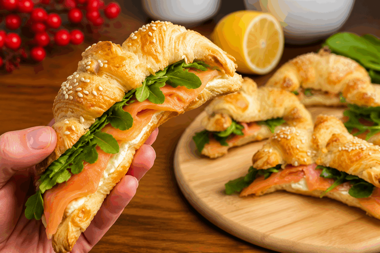 5 minutes pour des croissants feuilletés au saumon qui font craquer tous les invités 😍
