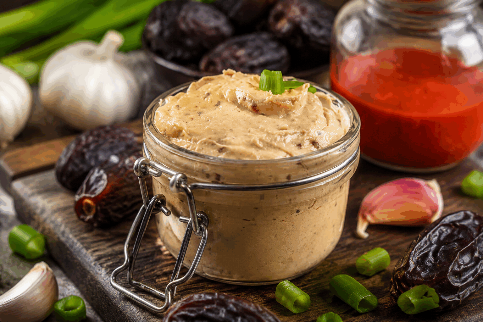 5 minutes pour une tartinade crémeuse aux dattes sans cuisson, un délice à partager 🔥 Description Cette tartinade crémeuse aux dattes est une douceur naturelle et gourmande, prête en seulement 5 minutes, sans cuisson. Sa texture onctueuse et son goût sucré légèrement caramel en font un délice à déguster à tout moment, à tartiner sur du pain, des crackers ou à utiliser en dip. Parfaite pour un apéritif sain ou un goûter convivial entre amis. Informations Temps de préparation : 5 minutes Temps de cuisson : 0 minute Nombre de portions : 6 personnes Difficulté : Facile Ingrédients Pour la tartinade 200 g de dattes dénoyautées 100 g de fromage frais (type ricotta, mascarpone ou cream cheese) 2 cuillères à soupe d'huile d'olive douce 1 cuillère à soupe de jus de citron 1 petite gousse d'ail (optionnel, pour un goût subtil) Une pincée de sel Poivre noir fraîchement moulu, au goût Préparation Plonge les dattes dans un bol d'eau tiède pendant 5 minutes pour les ramollir si elles sont un peu sèches. Égoutte les dattes et mets-les dans un robot mixeur avec le fromage frais, l'huile d'olive, le jus de citron, la gousse d'ail (si utilisée), le sel et le poivre. Mixe jusqu'à obtenir une texture lisse et crémeuse en raclant les parois du bol si nécessaire pour homogénéiser le mélange. Goûte et ajuste l’assaisonnement en sel et poivre ou citron selon tes préférences. Transfère la tartinade dans un bol de service. Réserve au frais jusqu’au moment de servir. Astuces Utilise des dattes Medjool pour une texture plus moelleuse et un goût plus riche. Pour une version vegan, remplace le fromage frais par du yaourt de soja nature ou de la purée d’amandes blanches. Ajoute une touche d’épices comme du cumin ou du paprika fumé pour relever la tartinade. Conserve la tartinade dans une boîte hermétique au réfrigérateur pendant 3 à 4 jours maximum. Service Servez cette tartinade fraîche accompagnée de pain grillé, de bâtonnets de légumes croquants ou de crackers. Elle est idéale pour un apéritif léger, un brunch ou même en garniture pour sandwichs sucrés-salés. N’hésitez pas à la présenter dans un joli bol avec quelques herbes fraîches ciselées pour la touche finale.