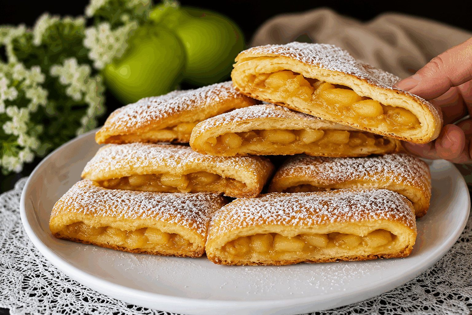 Gâteau fondant aux pommes (avec seulement 2 pommes) Description Ce dessert fondant aux pommes est une merveille de simplicité et de gourmandise. Avec seulement deux pommes, il offre une texture douce et moelleuse qui fond en bouche, accompagnée d’un parfum délicat de vanille et de cannelle. Parfait pour un goûter ou un dessert rapide, il disparaît toujours en un rien de temps ! Informations Temps de préparation : 10 minutes Temps de cuisson : 30 minutes Nombre de portions : 4 Difficulté : Facile Ingrédients Pour le gâteau 2 pommes (de préférence Golden ou Gala) 100 g de sucre en poudre 80 g de beurre doux 2 œufs 100 g de farine de blé 1 cuillère à café de levure chimique 1 cuillère à café d’extrait de vanille 1 pincée de sel 1/2 cuillère à café de cannelle en poudre (facultatif) Préparation Préchauffe le four à 180°C (chaleur tournante de préférence). Épluche les pommes, enlève le cœur puis coupe-les en petits dés réguliers. Fais fondre le beurre doucement au micro-ondes ou dans une casserole, puis réserve-le tiède. Dans un saladier, bats les œufs avec le sucre jusqu’à ce que le mélange blanchisse et devienne mousseux. Ajoute le beurre fondu et mélange bien, puis incorpore la vanille, la cannelle et la pincée de sel. Tamise la farine avec la levure chimique, puis incorpore-les délicatement à la préparation liquide à l’aide d’une spatule. Ajoute les dés de pommes et mélange uniformément sans trop travailler la pâte. Verse la pâte dans un moule à gâteau de 18 cm de diamètre, préalablement beurré ou chemisé de papier cuisson. Enfourne pour 30 minutes ; vérifie la cuisson avec la pointe d’un couteau qui doit ressortir sèche. Laisse tiédir avant de démouler délicatement. Astuces Pour un parfum plus intense, ajoute une cuillère à soupe de rhum ambré dans la pâte. Si tu n’as pas de cannelle, remplace-la par de la poudre de cardamome ou de la vanille supplémentaire. Pour garder le gâteau très moelleux, évite de trop mélanger la pâte après l’ajout de la farine. Conserve ce gâteau dans une boîte hermétique à température ambiante pour qu’il reste fondant plusieurs jours. Service Servez ce dessert tiède ou froid, accompagné d’une boule de glace vanille ou d’une cuillère de crème fraîche épaisse. Il est parfait pour une fin de repas simple ou un goûter gourmand, et fera le bonheur des petits comme des grands.