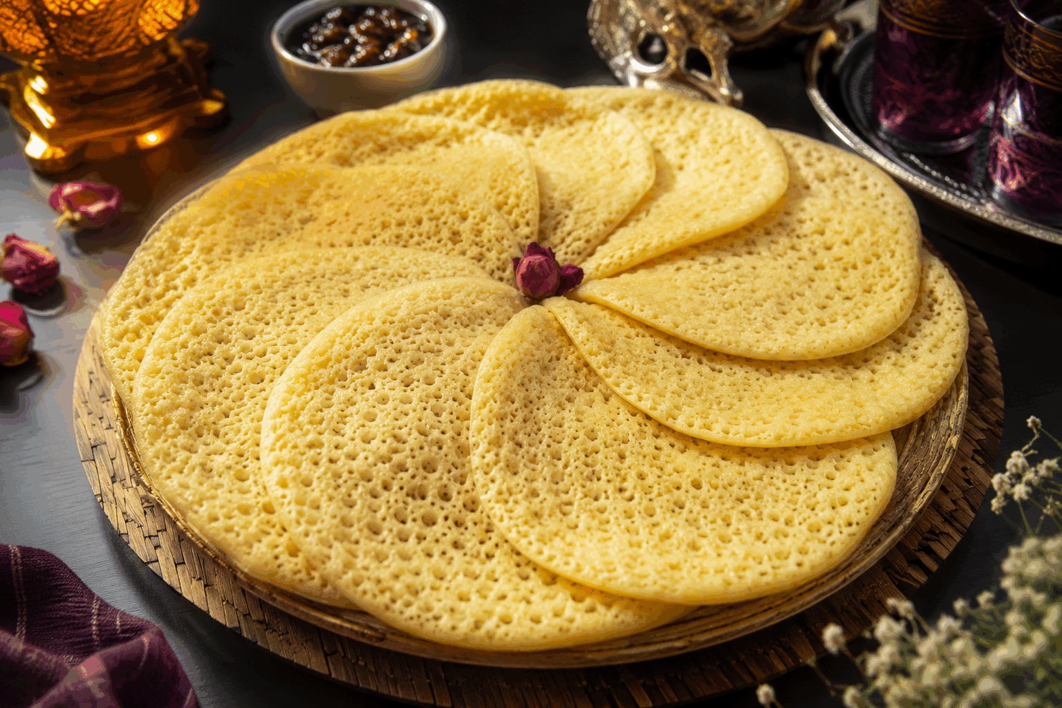 Baghrir marocain : la recette inratable en 5 minutes qui va vous surprendre 🔥 Description Le baghrir est une crêpe traditionnelle marocaine, reconnaissable à sa texture légère et à ses nombreux petits trous qui lui donnent un aspect alvéolé unique. Souvent surnommée la "crêpe aux mille trous", elle est moelleuse et légèrement sucrée, idéale pour le petit-déjeuner ou le goûter. Cette recette rapide, prête en seulement 5 minutes, vous surprendra par sa simplicité et son résultat parfait à chaque fois. Informations Temps de préparation : 5 minutes Temps de cuisson : 10 minutes Nombre de portions : 8 pièces Difficulté : Facile Ingrédients Pour la pâte 250 g de semoule fine 60 g de farine de blé 1 sachet de levure sèche de boulanger (7 g) 1 cuillère à café de sucre 1/2 cuillère à café de sel 600 ml d’eau tiède Pour la finition 50 g de beurre fondu 2 cuillères à soupe de miel Préparation Dans un grand saladier, mélange la semoule, la farine, le sucre et le sel. Délaye la levure dans un peu d’eau tiède, laisse reposer 5 minutes jusqu’à ce que des bulles apparaissent. Ajoute la levure activée au mélange sec, puis verse progressivement le reste de l’eau tiède en fouettant pour obtenir une pâte lisse et liquide, semblable à une pâte à crêpe épaisse. Couvre le saladier d’un linge propre et laisse reposer 30 minutes à température ambiante, le temps que la pâte mousse et forme des bulles en surface. Chauffe une poêle antiadhésive à feu moyen (sans la graisser). Verse une louche de pâte dans la poêle chaude en formant une crêpe de taille moyenne. Laisse cuire uniquement d’un côté : les trous vont se former rapidement et la surface devient mate et sèche (environ 2 minutes). Retire délicatement le baghrir et dépose-le sur une assiette chaude. Répète l’opération avec le reste de pâte. Fais fondre le beurre puis mélange-le avec le miel. Nappe généreusement chaque baghrir du mélange beurre-miel avant de servir. Astuces Utilise de l’eau tiède pour activer correctement la levure, mais évite qu’elle soit trop chaude pour ne pas la tuer. Ne retourne jamais le baghrir, sa cuisson ne se fait que sur un seul côté. Si la pâte est trop épaisse, ajoute un peu d’eau tiède pour ajuster la consistance, elle doit être fluide. Pour plus de légèreté, tamise la semoule avant de préparer la pâte. Service Servez les baghrirs chauds, nappés de beurre fondu et de miel, accompagnés d’un thé à la menthe fraîche. Ce plat est parfait pour un petit-déjeuner convivial ou un goûter gourmand en famille ou entre amis.