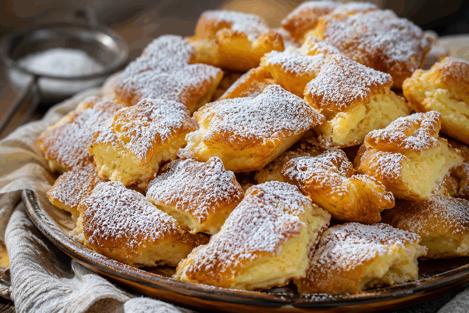 Beignets moelleux sans friture ni levure, la recette secrète de belle-maman 💫 Description Ces beignets moelleux, légers et dorés, sont préparés sans utiliser ni friture ni levure, ce qui les rend à la fois plus sains et faciles à réaliser. La recette traditionnelle de belle-maman garantit un goût savoureux, légèrement sucré, parfait pour un goûter convivial en famille ou entre amis. Informations Temps de préparation : 15 minutes Temps de cuisson : 10 minutes Nombre de portions : 8 pièces Difficulté : Facile Ingrédients Pour la pâte 150 g de farine de blé 2 œufs 100 ml de lait 50 g de sucre en poudre 1 pincée de sel 1 cuillère à café de levure chimique 1 cuillère à café d’extrait de vanille 30 g de beurre fondu Pour la cuisson et la finition Beurre ou huile d’olive pour la poêle Sucre glace (optionnel) Préparation Dans un saladier, mélange la farine, la levure chimique, le sucre et le sel. Dans un autre bol, bats les œufs avec le lait et l’extrait de vanille. Incorpore progressivement le mélange liquide au mélange sec en fouettant pour éviter les grumeaux. Ajoute le beurre fondu, puis mélange jusqu’à obtenir une pâte lisse et homogène. Chauffe une poêle à feu moyen et graisse-la légèrement avec un peu de beurre ou d’huile d’olive. Verse des petites portions de pâte (environ 2 cuillères à soupe) pour former des ronds sur la poêle. Cuire 3 à 4 minutes de chaque côté jusqu’à ce que les beignets soient bien dorés et gonflés. Dépose-les sur une assiette recouverte de papier absorbant pour retirer l’excès de matière grasse, si besoin. Saupoudre de sucre glace avant de servir pour une touche gourmande. Astuces Pour une texture encore plus moelleuse, laisse reposer la pâte 10 minutes avant la cuisson. Utilise une poêle antiadhésive pour faciliter la cuisson sans trop de matière grasse. Tu peux remplacer le lait par du lait végétal (amande, soja) pour une version vegan. Ajoute un zeste de citron ou d’orange dans la pâte pour parfumer subtilement les beignets. Service Ces beignets se dégustent tièdes, simplement saupoudrés de sucre glace ou accompagnés d’une compote de fruits maison ou d’un coulis de chocolat. Ils sont idéaux pour un goûter gourmand, un brunch ou un dessert léger et réconfortant.