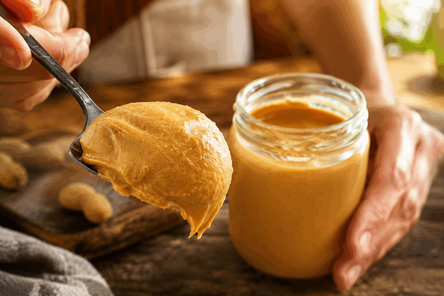 Beurre de cacahuète maison en 5 minutes : seulement 2 ingrédients pour un goût inoubliable 👌 Description Ce beurre de cacahuète maison est une pâte onctueuse et savoureuse, réalisée en seulement cinq minutes avec deux ingrédients simples. Doux et légèrement croquant, il apporte une touche gourmande idéale au petit-déjeuner ou en collation. Facile à préparer, il garantit un goût authentique, sans additifs ni conservateurs. Informations Temps de préparation : 5 minutes Temps de cuisson : 0 minute Nombre de portions : 6 portions Difficulté : Facile Ingrédients Pour le beurre de cacahuète 250 g de cacahuètes grillées non salées 1 cuillère à soupe d’huile de tournesol ou d’arachide Préparation Place les cacahuètes grillées dans un robot culinaire équipé d’une lame robuste. Mixe les cacahuètes pendant 2 à 3 minutes jusqu’à obtenir une poudre fine puis une pâte qui commence à s’agglomérer. Ajoute l’huile petit à petit tout en continuant de mixer pour obtenir une texture onctueuse et légèrement coulante. Racle les parois du bol avec une spatule pour bien intégrer tous les morceaux et mixe à nouveau si nécessaire. Goûte et ajuste la texture en ajoutant un peu plus d’huile si tu souhaites un beurre plus fluide. Transfère le beurre de cacahuète dans un pot hermétique et conserve-le au réfrigérateur. Astuces Utilise des cacahuètes non salées pour mieux contrôler l’assaisonnement et éviter un goût trop salé. Si tu aimes le beurre de cacahuète croquant, réserve quelques cacahuètes que tu concasseras grossièrement et ajouteras à la fin. Pour une saveur plus douce, tu peux incorporer une petite cuillère de miel ou de sirop d’érable en fin de mixage. Conserve ton beurre de cacahuète au frais, il se conserve ainsi 2 à 3 semaines sans problème. Service Sers ce beurre de cacahuète maison sur des tartines de pain grillé, accompagné de fruits frais ou intégré dans des smoothies. Il est également parfait pour agrémenter des recettes sucrées ou salées comme les sauces, les vinaigrettes ou les marinades.
